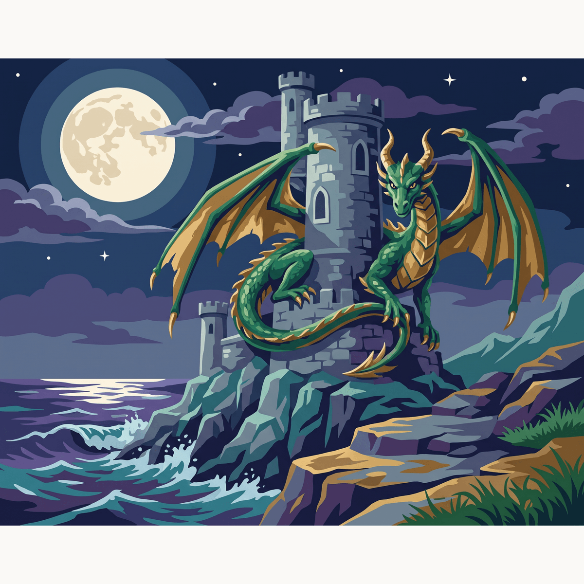 Dragon Tower Watch - Number Artist Paint by Numbers Kits