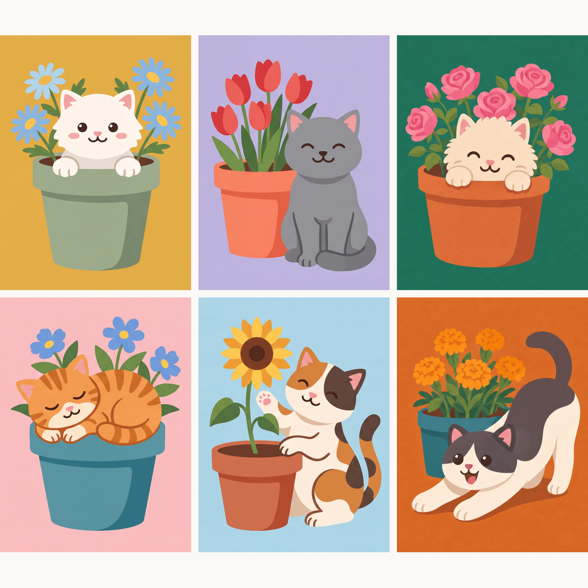 Kitty Garden - Number Artist Paint by Numbers Kits