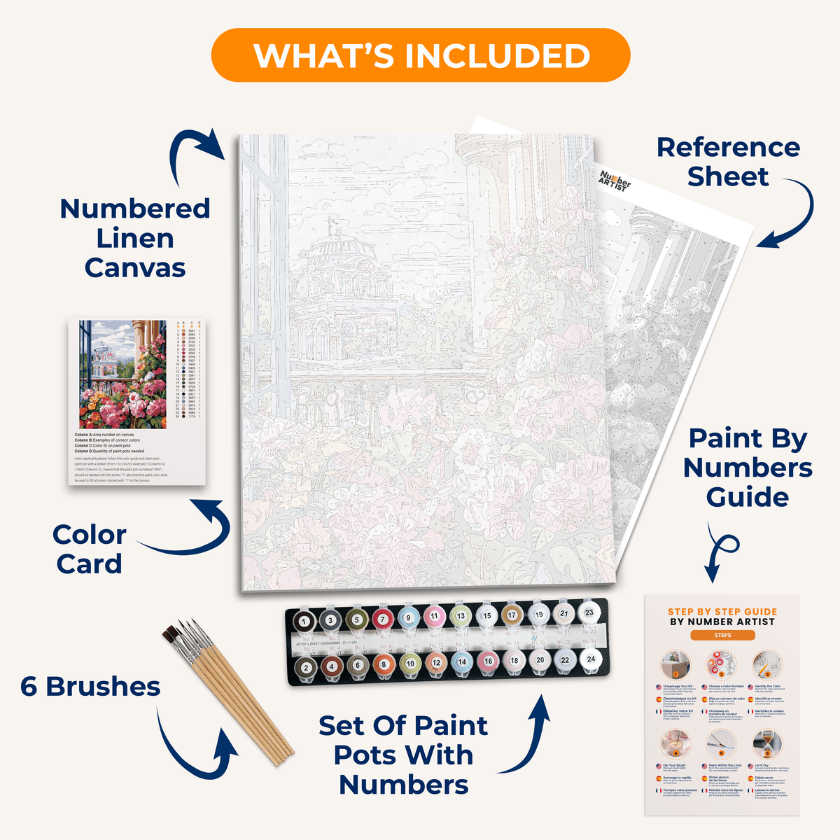 This is a vibrant and colorful illustration depicting a serene garden scene.