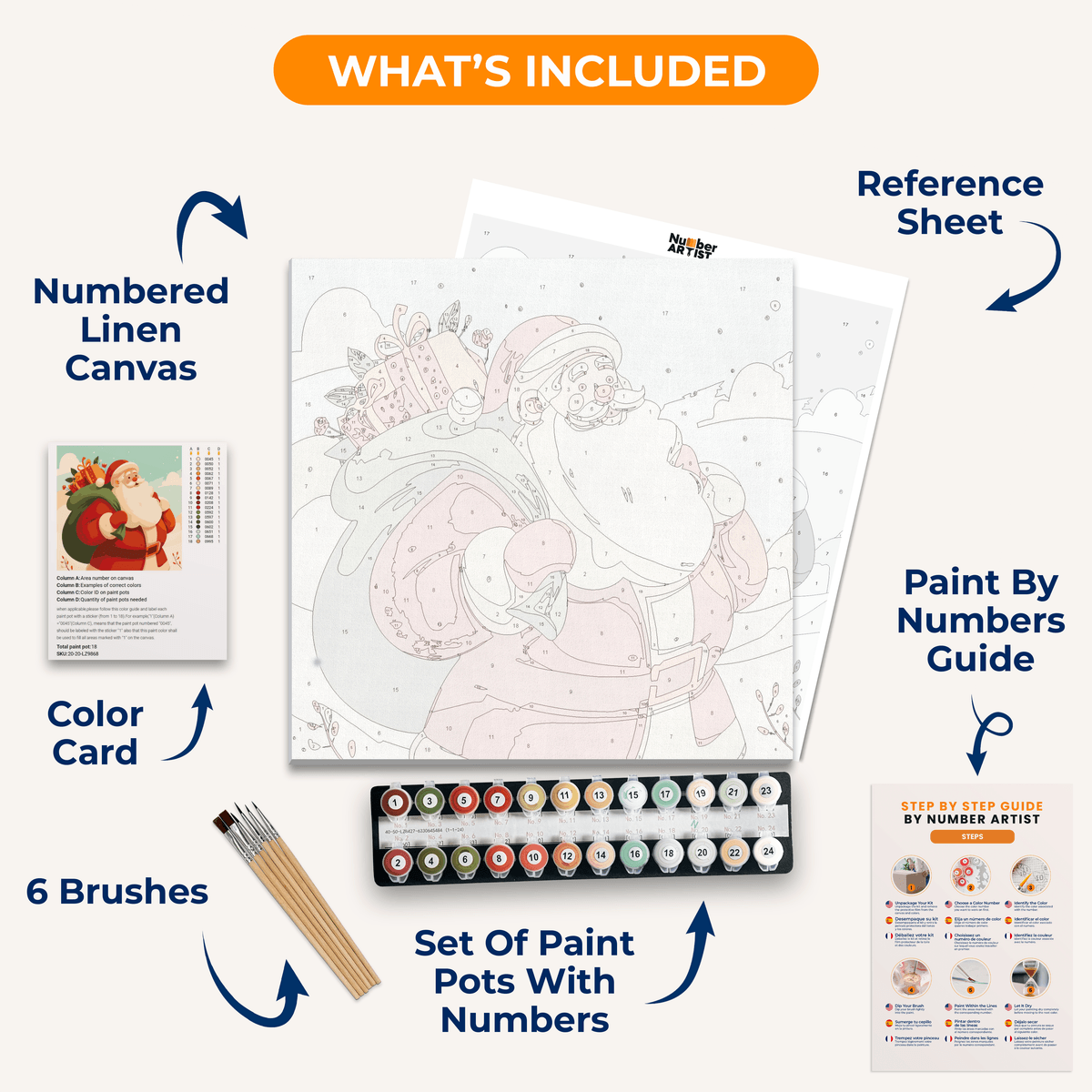 Santa's Gifts - Number Artist Paint by Numbers Kits