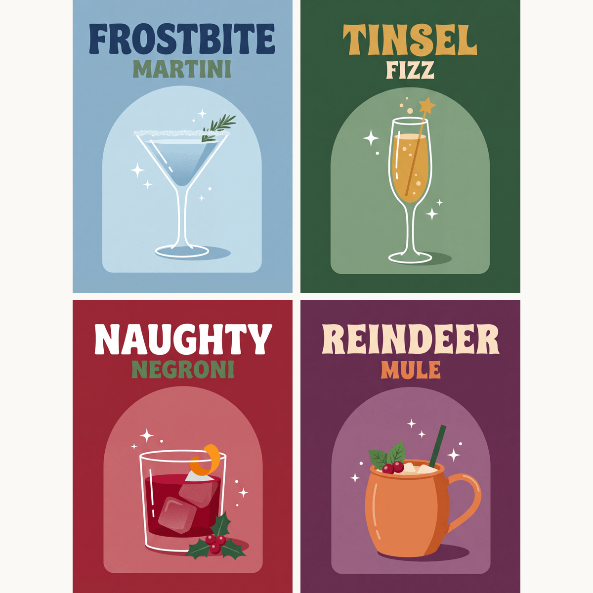 Christmas Cocktails - Number Artist Paint by Numbers Kits