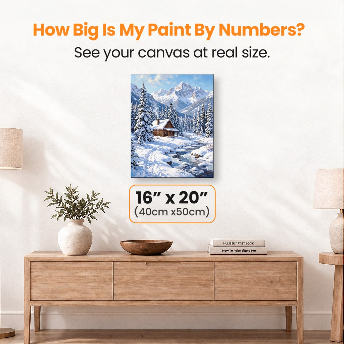 Snowy Cabin - Number Artist Paint by Numbers Kits