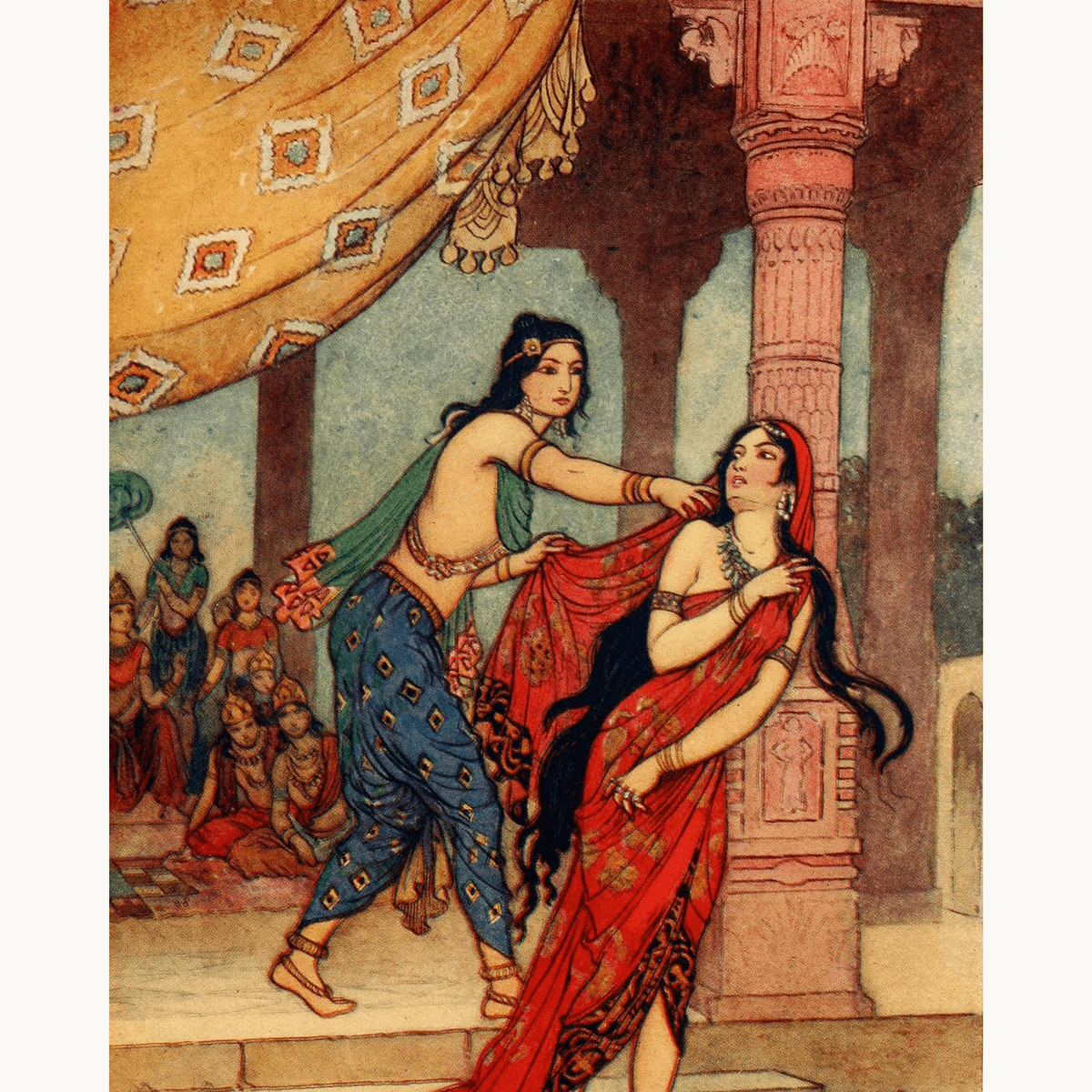The Ordeal of Queen Draupadi by Warwick Goble - Number Artist Paint by Numbers Kits