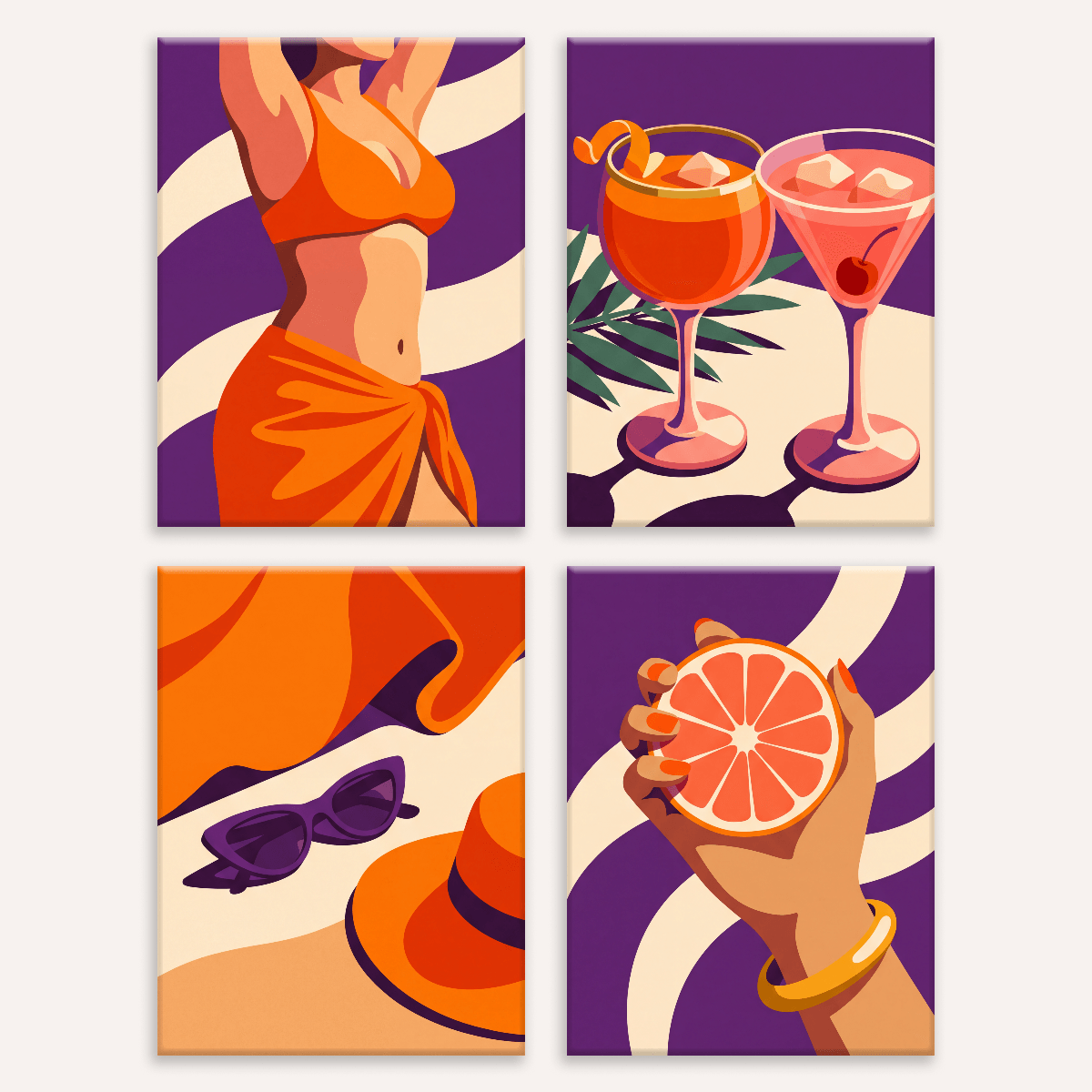 Sunset Cocktails - Number Artist Paint by Numbers Kits