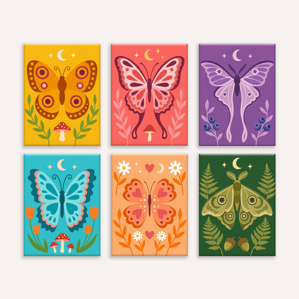 Folk Art Butterflies - Number Artist Paint by Numbers Kits