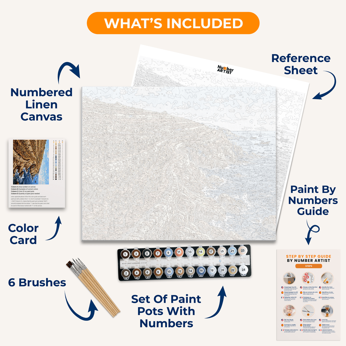 Coastal Vineyard - Number Artist Paint by Numbers Kits