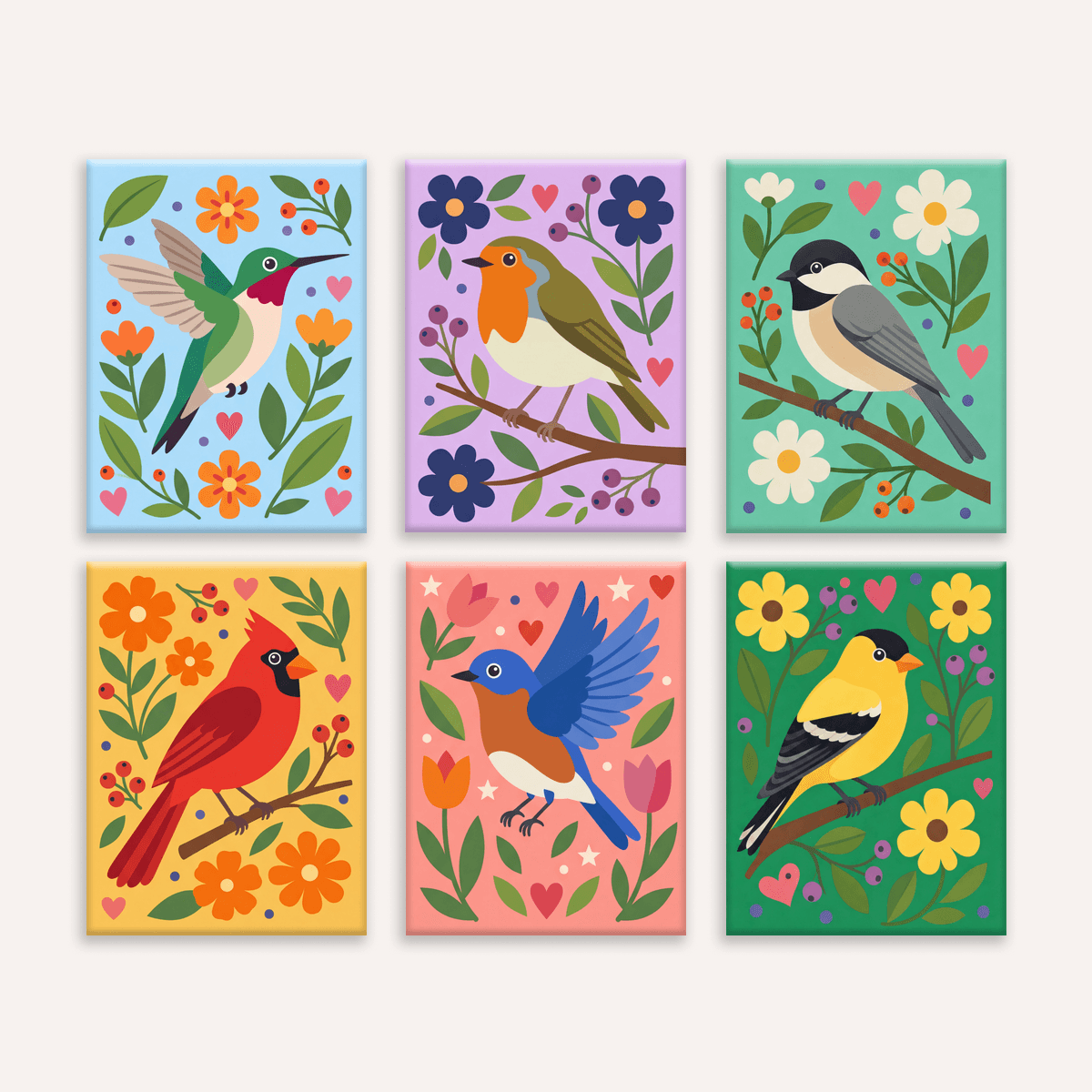 Folk Art Songbirds Vol. 1 - Number Artist Paint by Numbers Kits