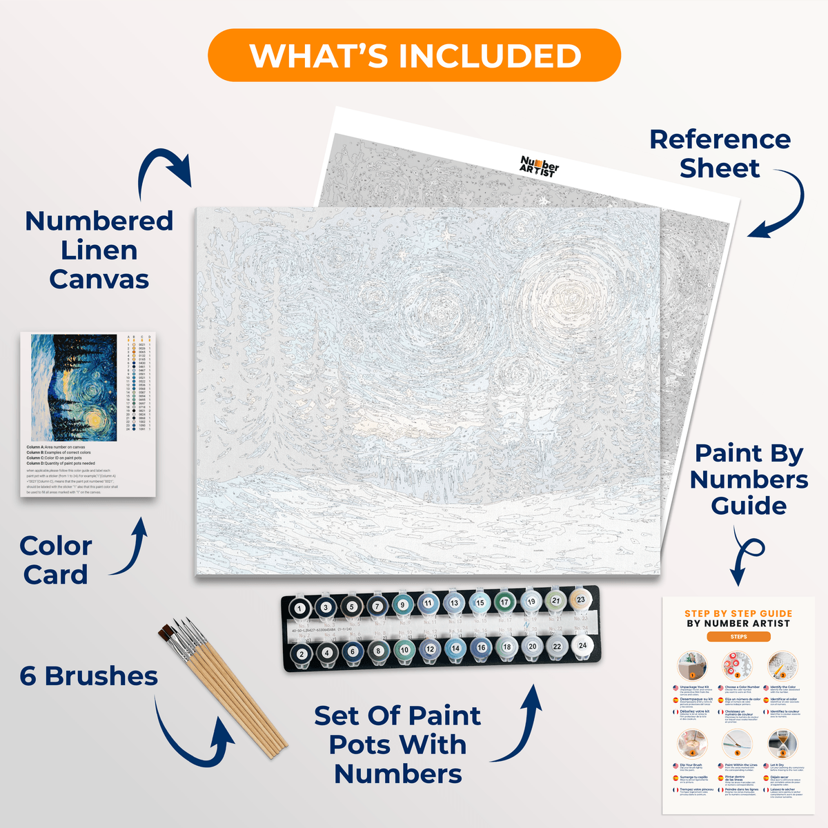 Starry Night Christmas - Number Artist Paint by Numbers Kits