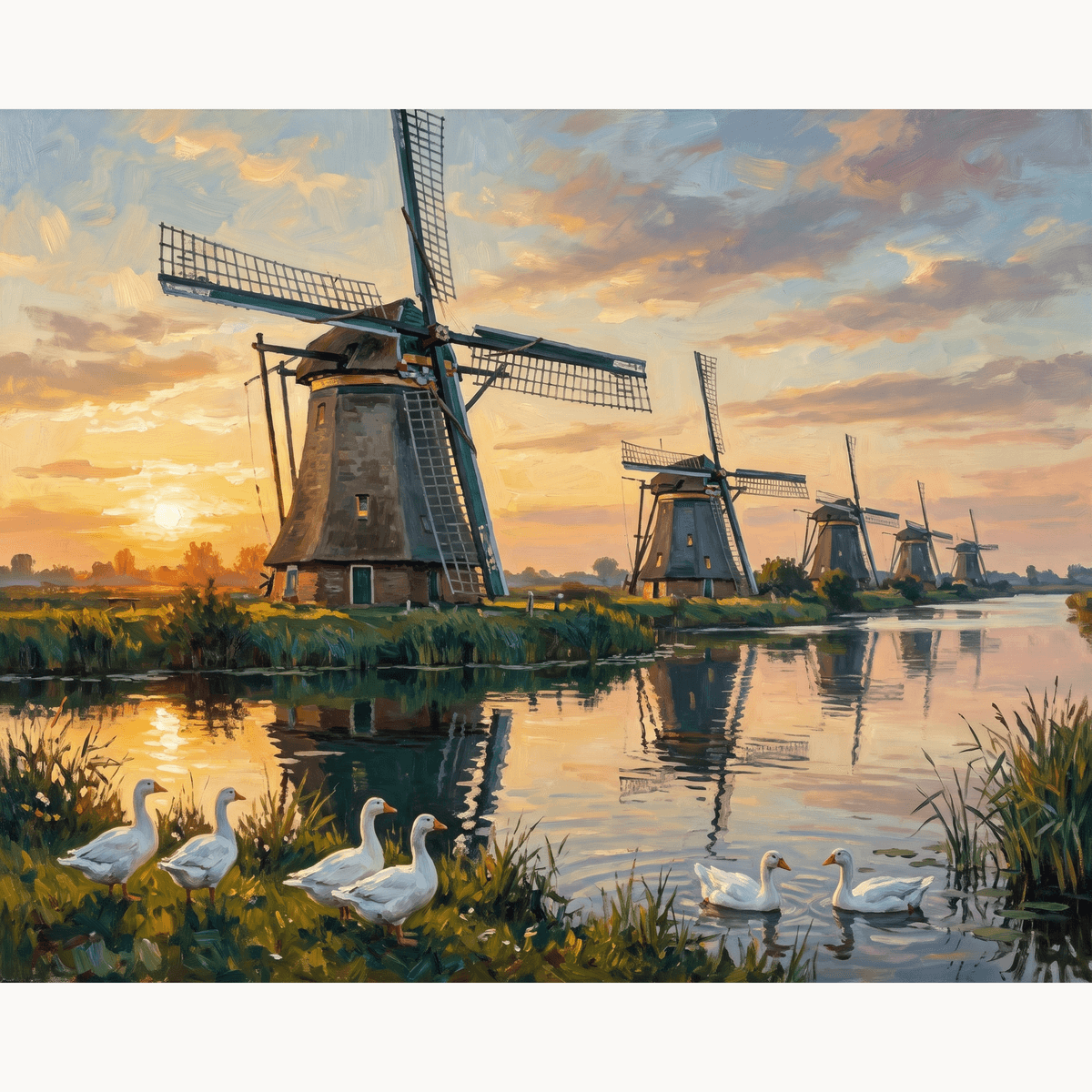 Kinderdijk Evening Calm - Number Artist Paint by Numbers Kits