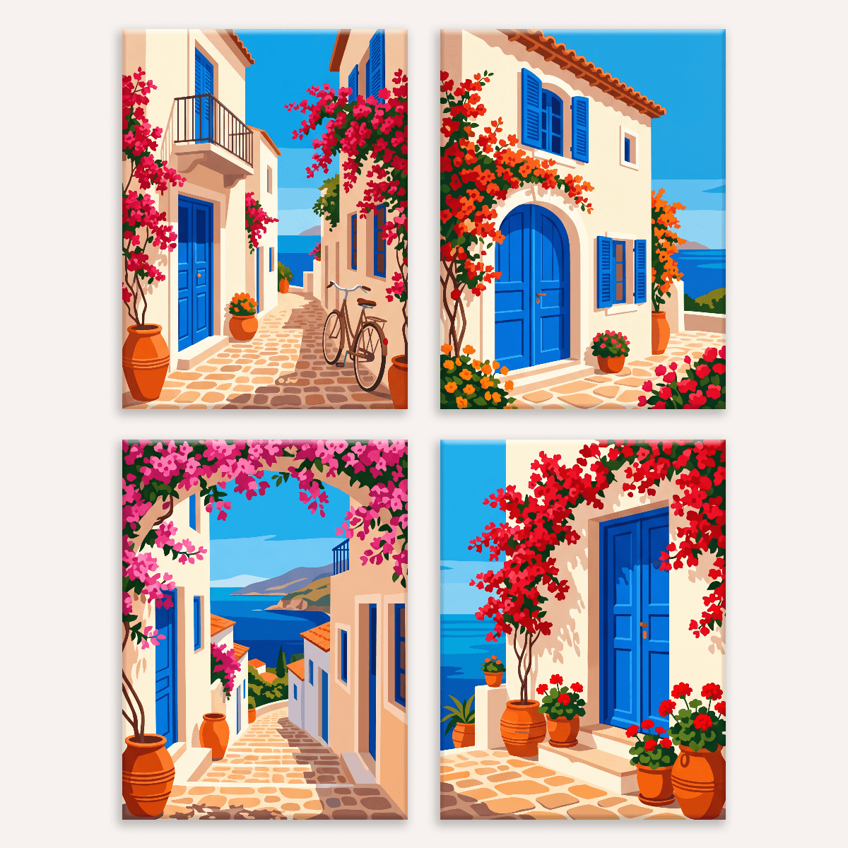 Santorini Alleys - Number Artist Paint by Numbers Kits