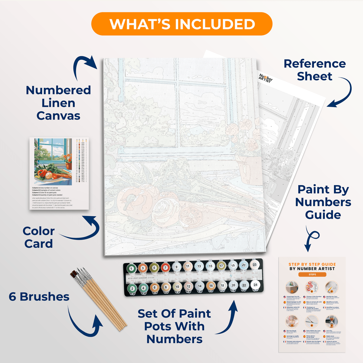 Fresh Vegetables - Number Artist Paint by Numbers Kits