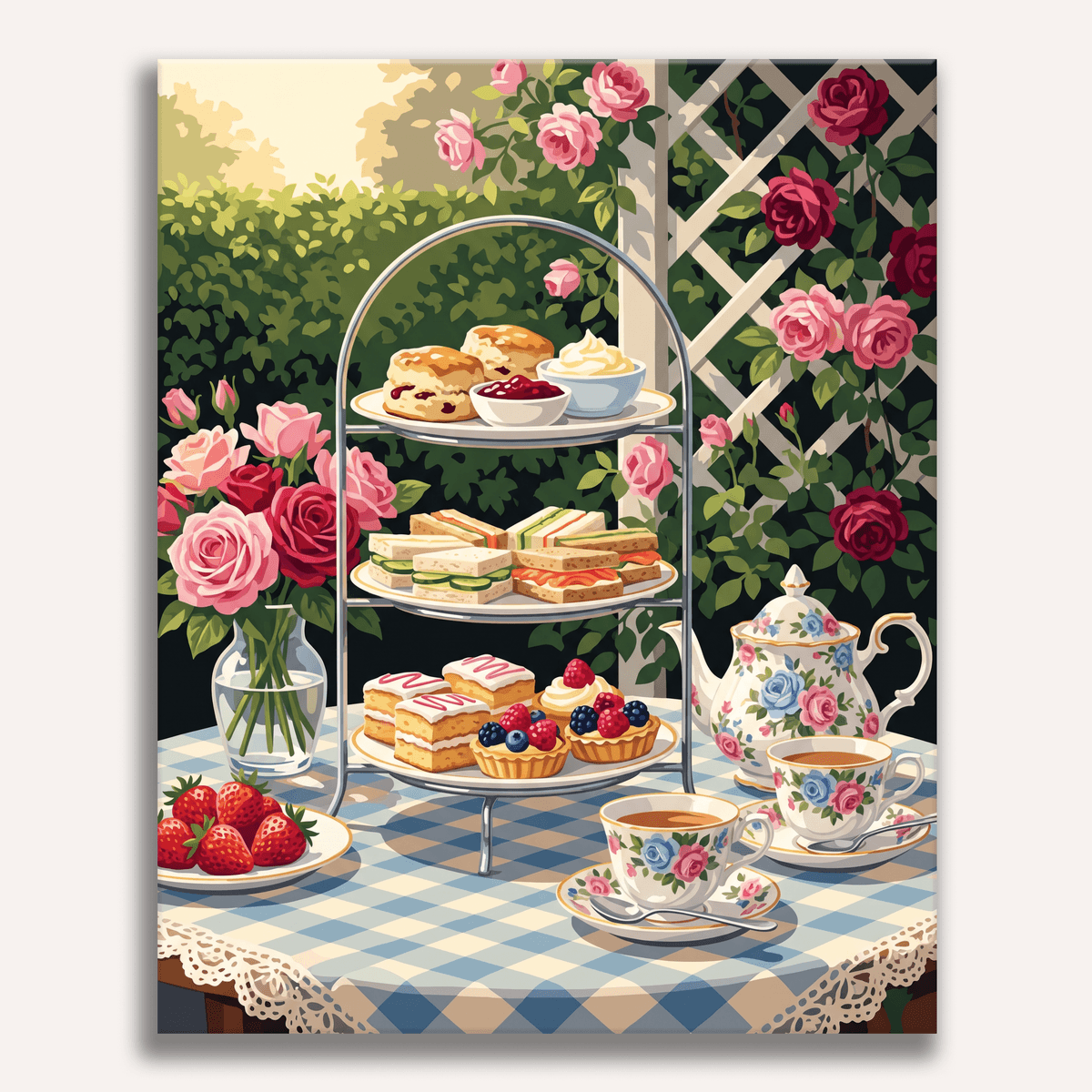 Rose Garden Tea - Number Artist Paint by Numbers Kits
