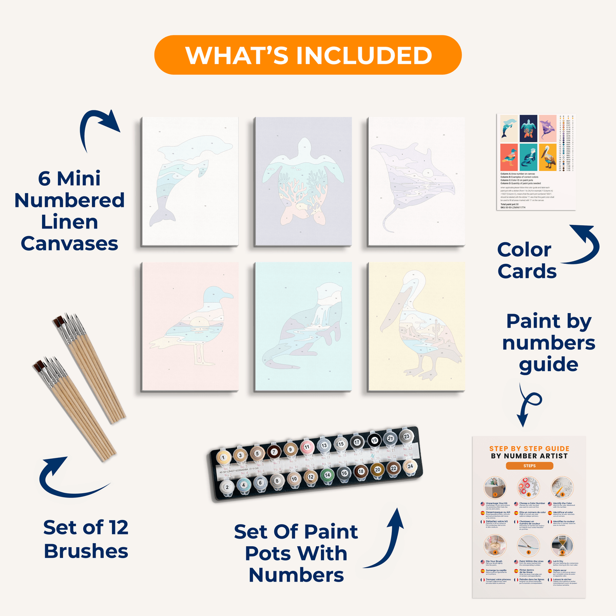 Coastal Silhouettes - Number Artist Paint by Numbers Kits