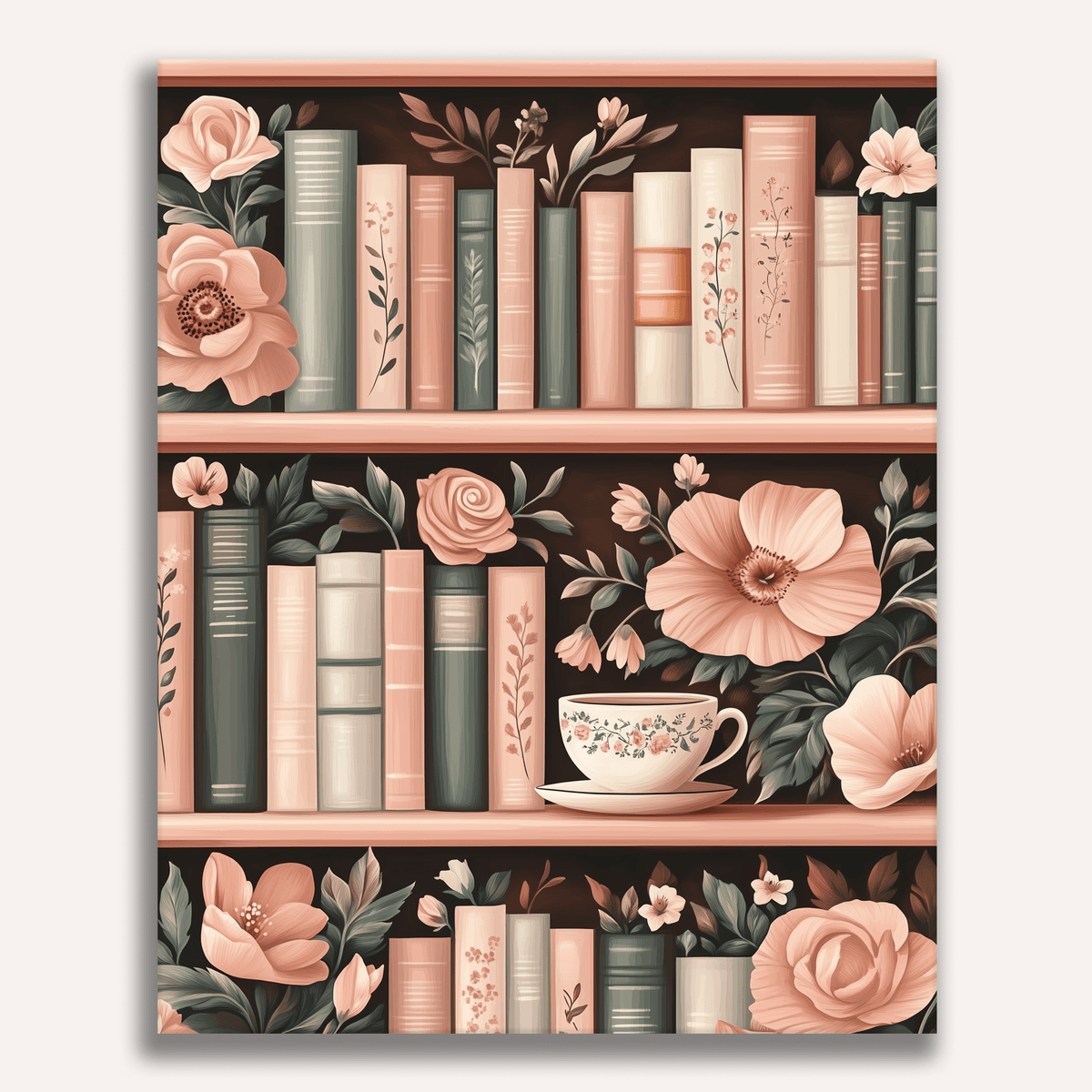 Pink Botanic Bookshelves - Number Artist Paint by Numbers Kits