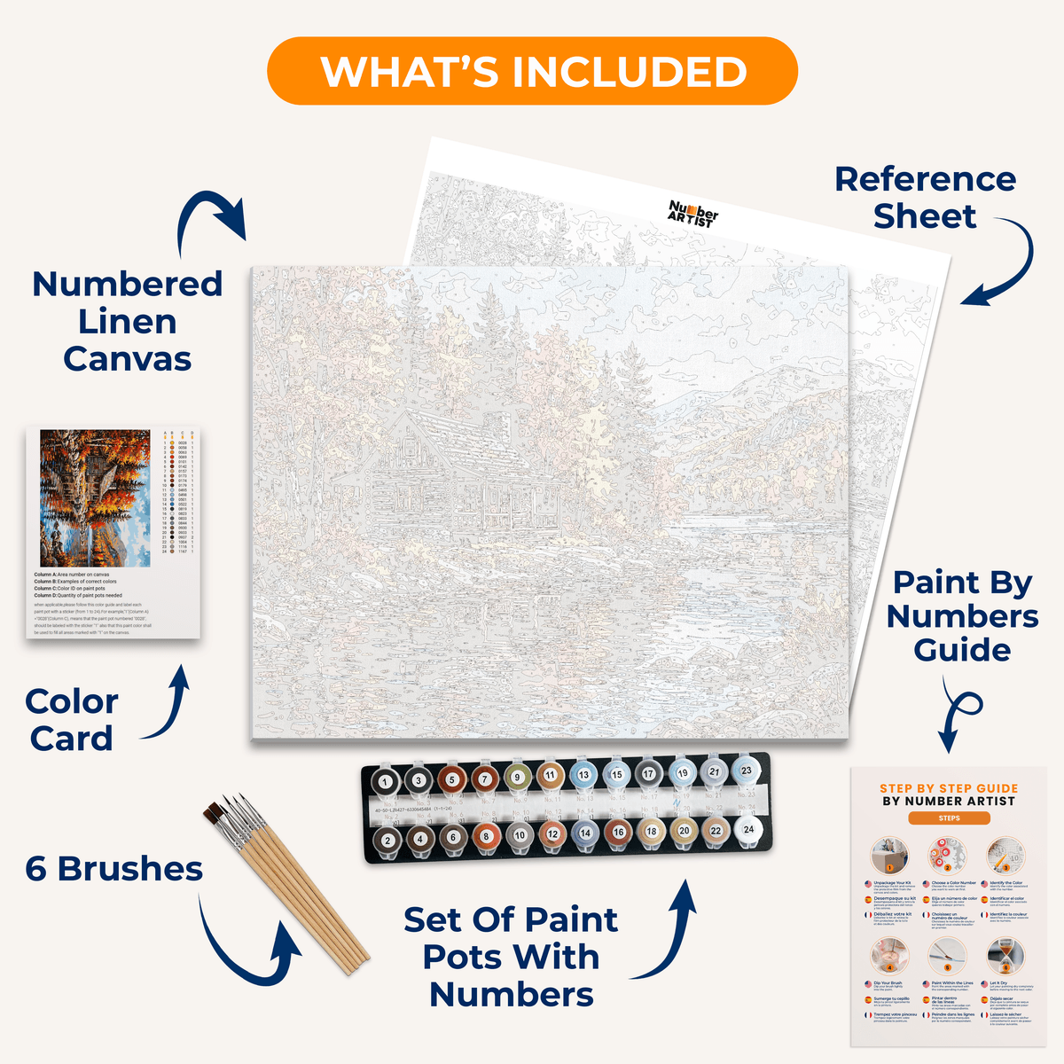 Autumn Cabin Retreat - Number Artist Paint by Numbers Kits