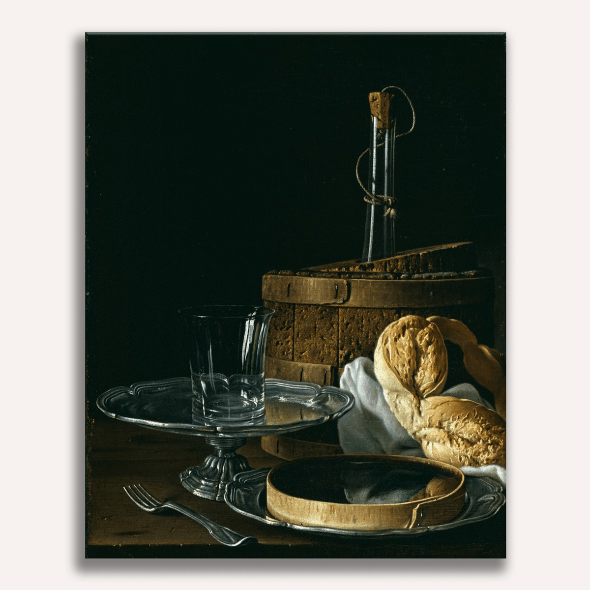 Still Life with Glass, Bread and Walnuts by Luis Egidio Melendez - Number Artist Paint by Numbers Kits