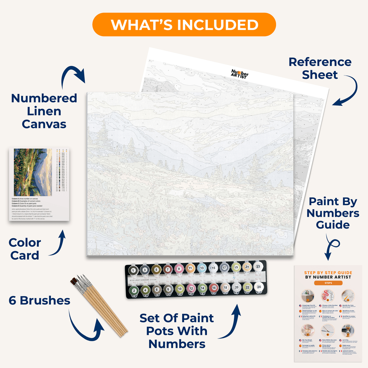 Mountain Chain View - Number Artist Paint by Numbers Kits