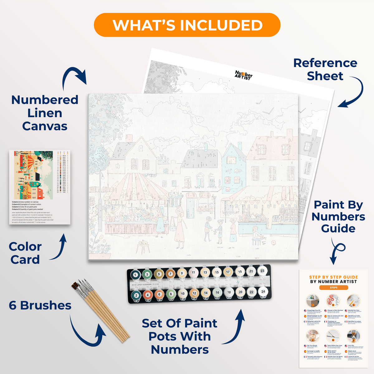 Street Market - Number Artist Paint by Numbers Kits