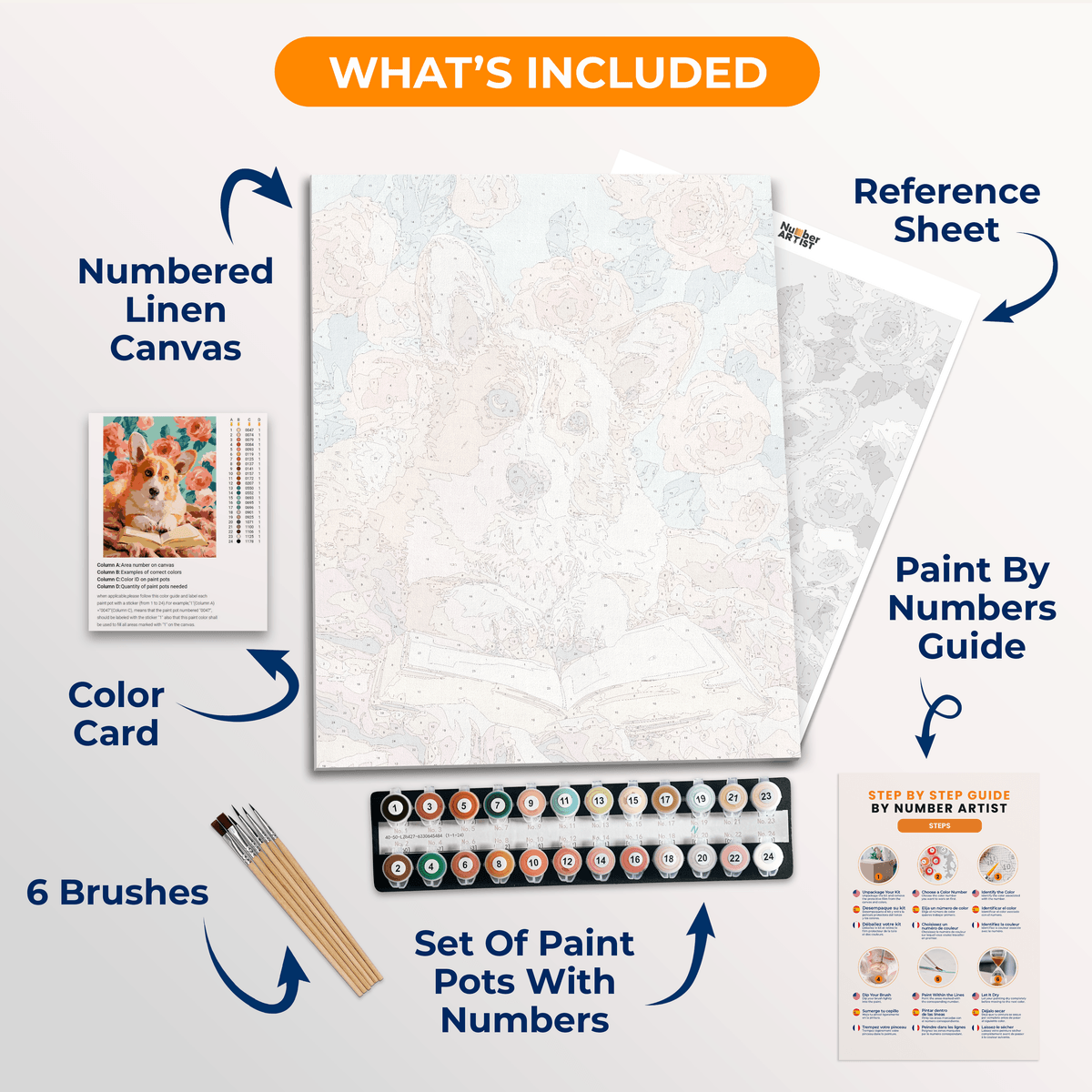Corgi Literature - Number Artist Paint by Numbers Kits