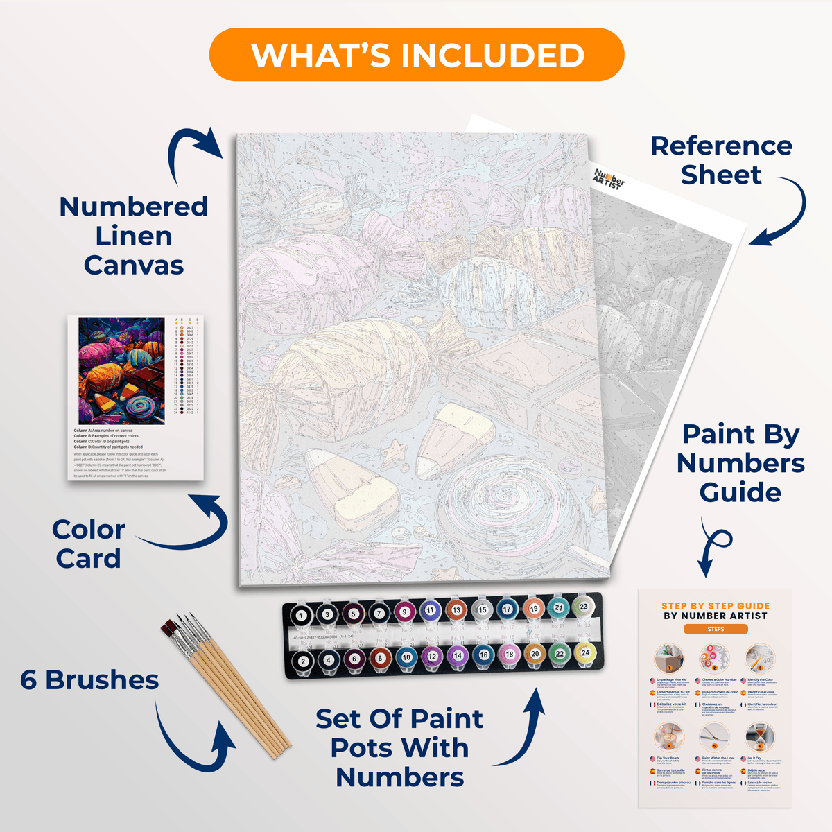 Halloween Candy - Number Artist Paint by Numbers Kits