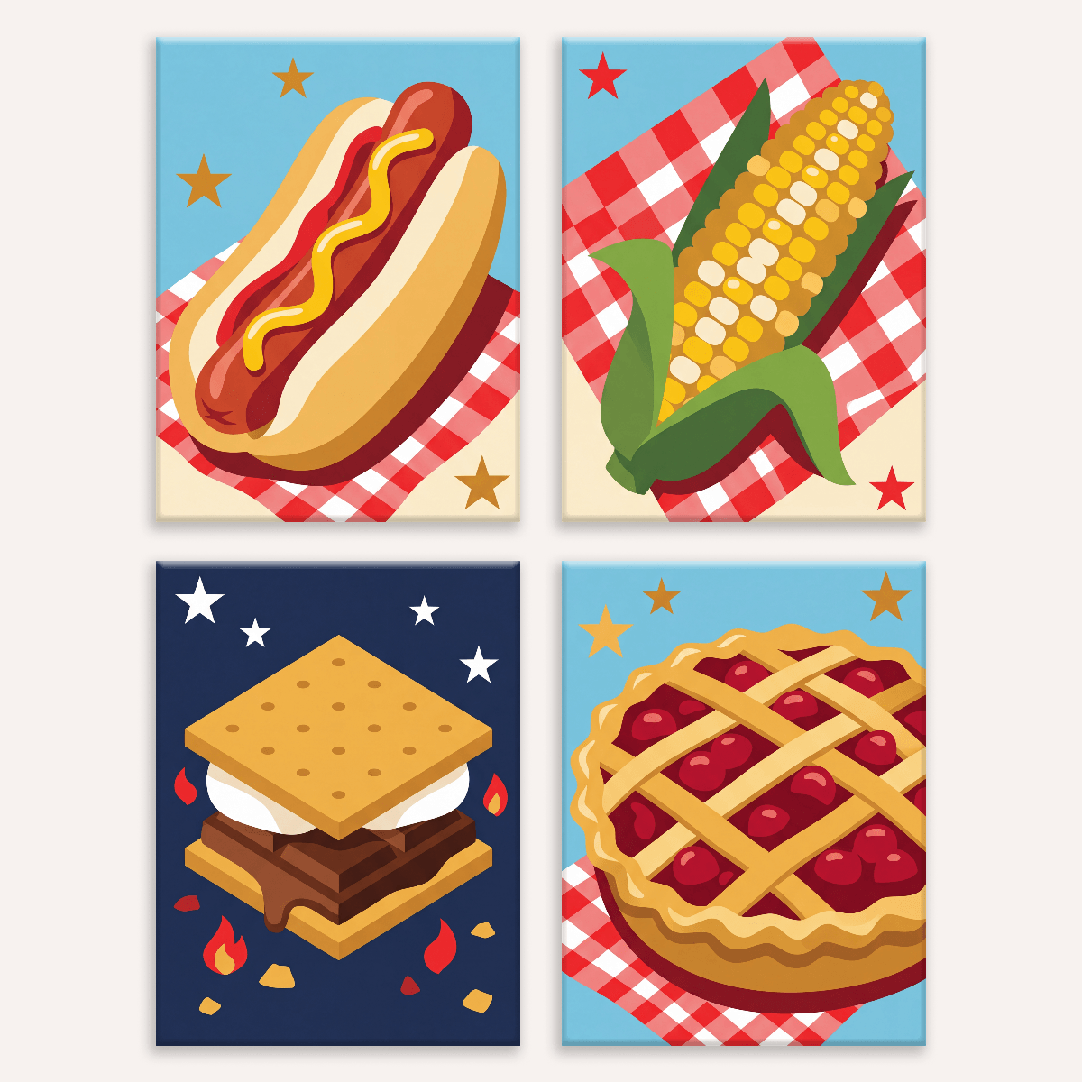 Patriotic Picnic Spread - Number Artist Paint by Numbers Kits