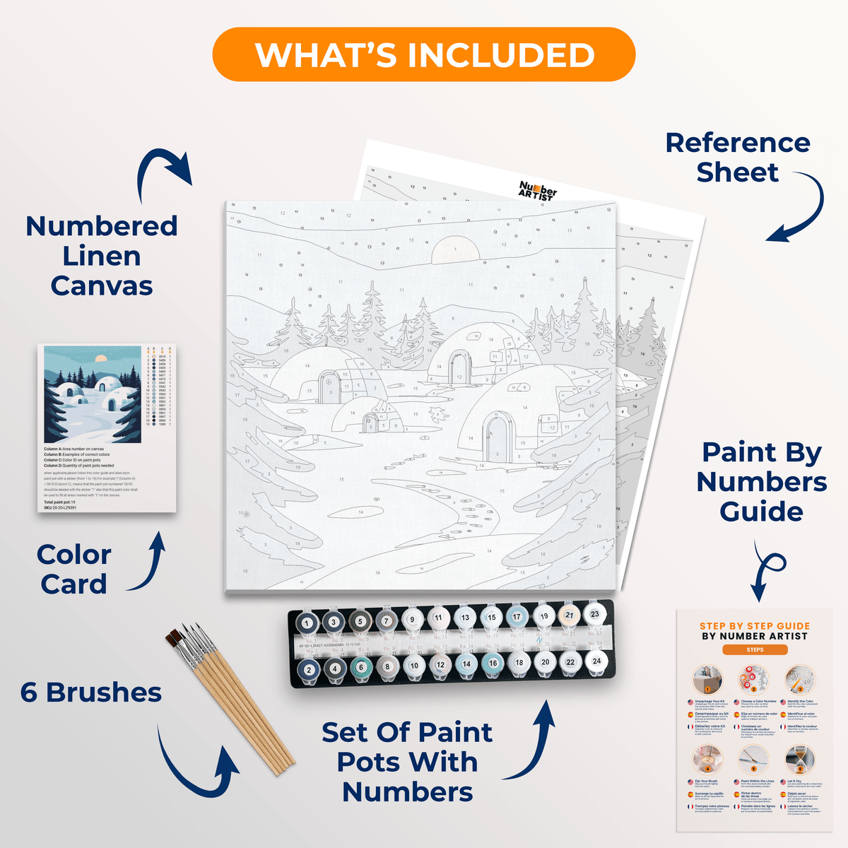 Igloo Village - Number Artist Paint by Numbers Kits