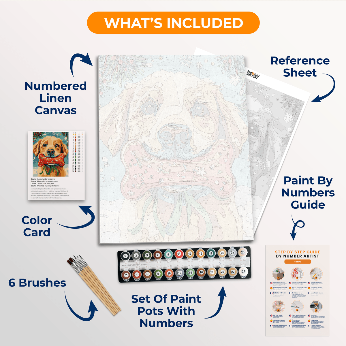 Puppy Present - Number Artist Paint by Numbers Kits
