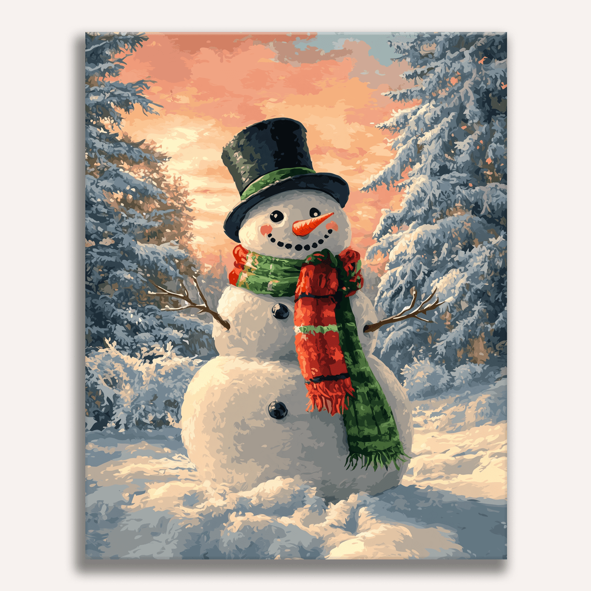 Cheerful Snowman - Number Artist Paint by Numbers Kits
