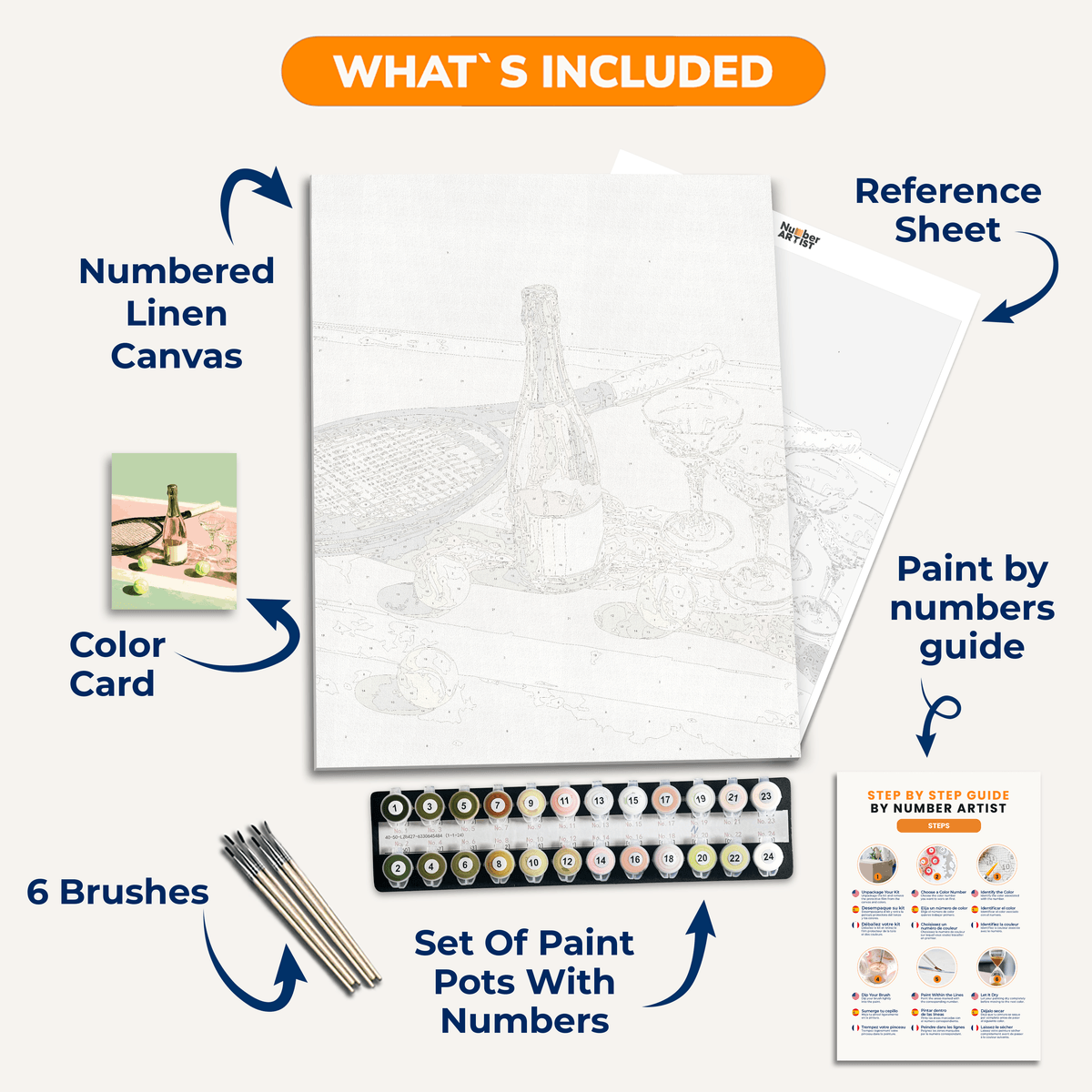Tennis Champagne - Number Artist Paint by Numbers Kits