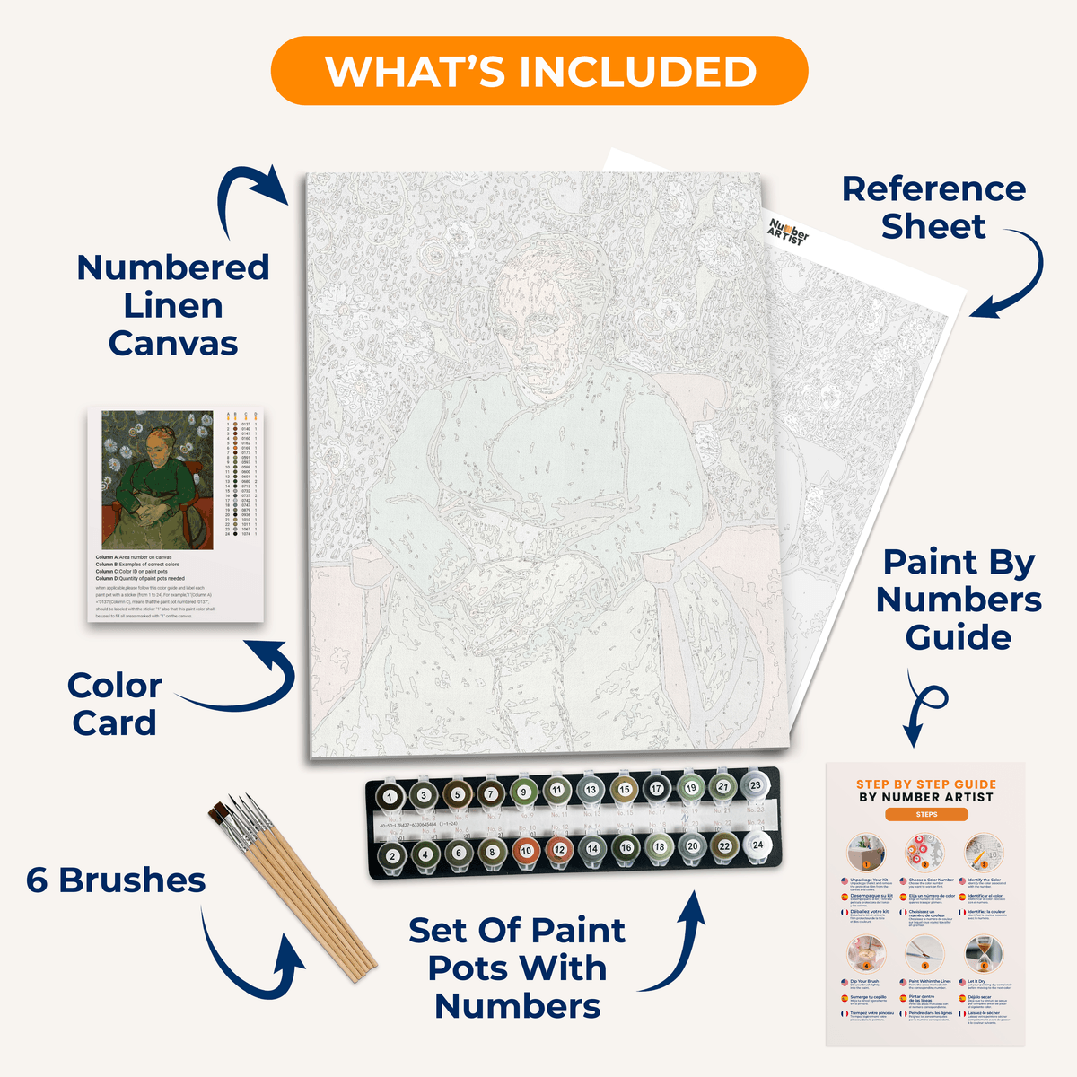 Augustine Roulin by Vincent Van Gogh - Number Artist Paint by Numbers Kits