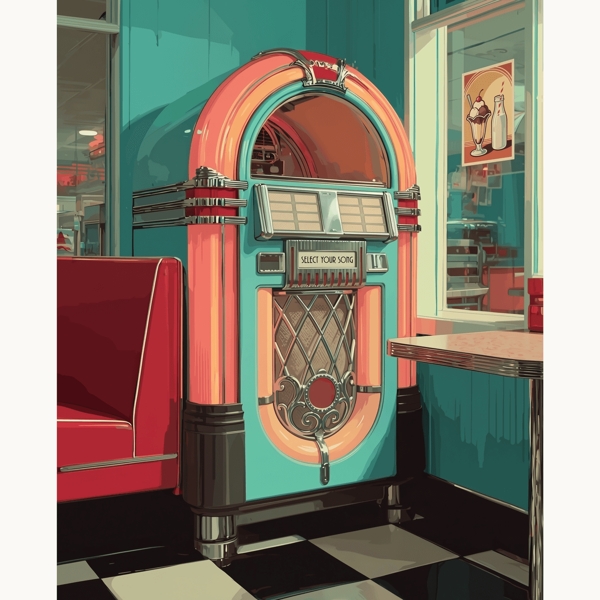 Diner Jukebox - Number Artist Paint by Numbers Kits