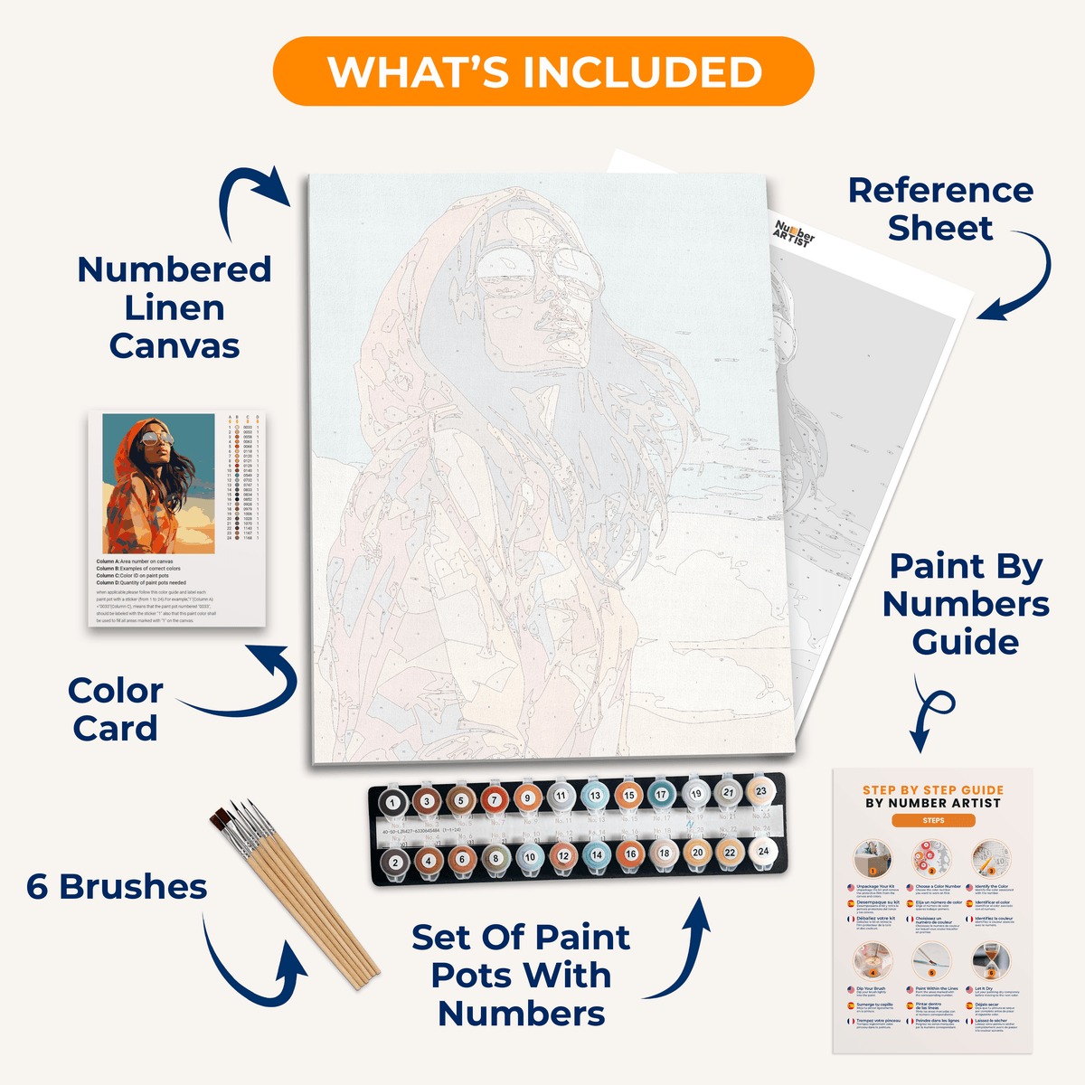 This is a square format illustration featuring a female figure with long hair and sunglasses.