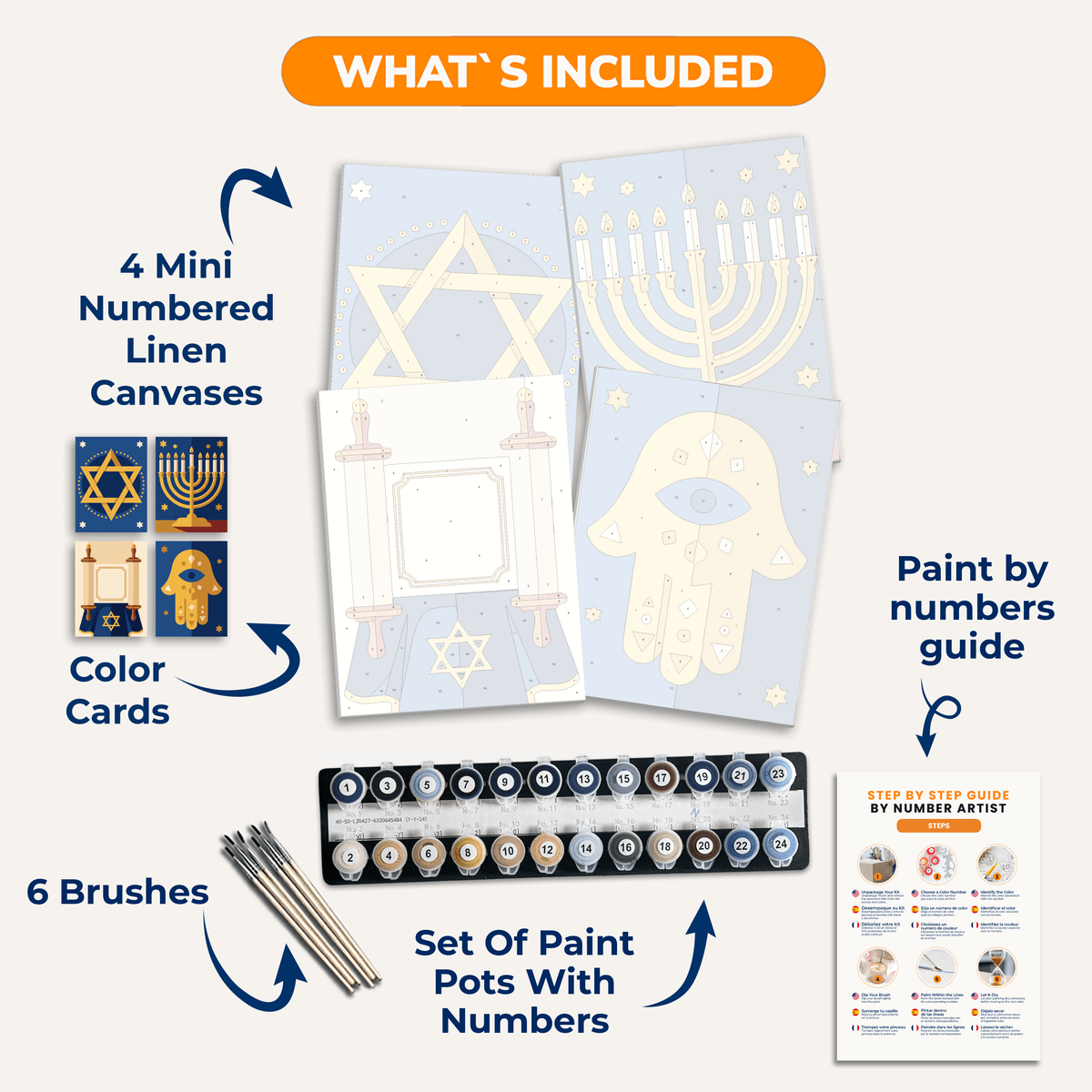 Jewish Symbols - Number Artist Paint by Numbers Kits