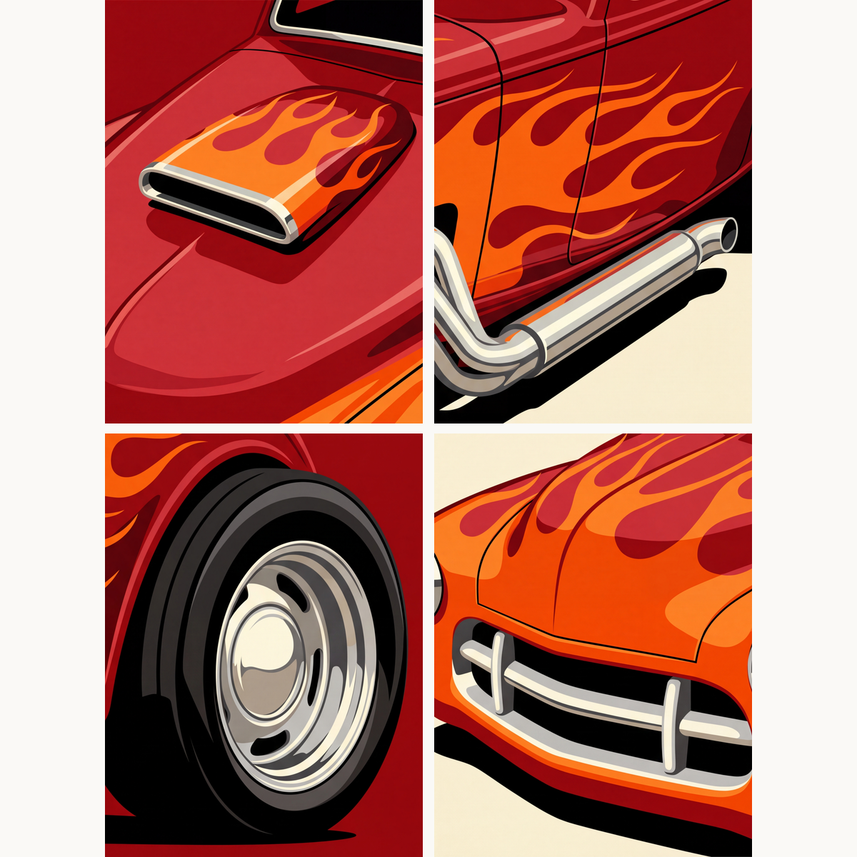 Hot Rod Flames - Number Artist Paint by Numbers Kits