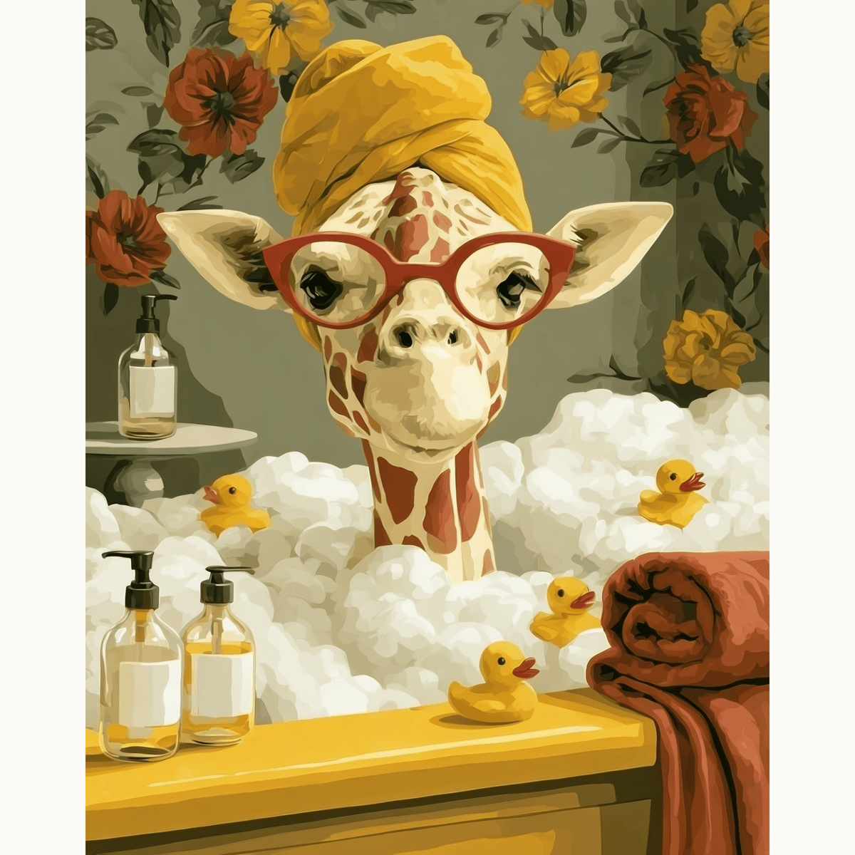 Giraffe’s Bubble Bath - Number Artist Paint by Numbers Kits