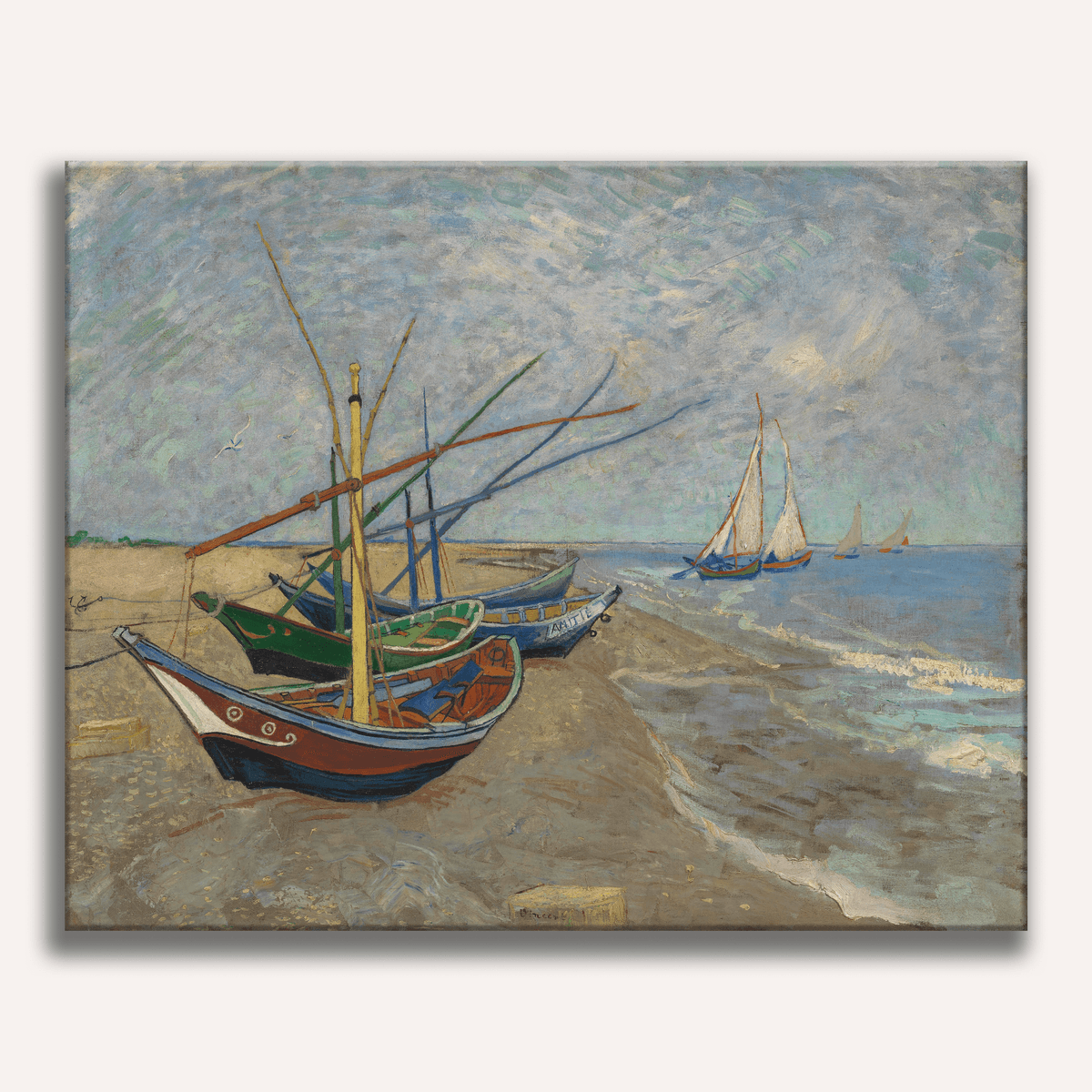 Fishing Boats on the Beach at Saintes-Maries by Vincent Van Gogh - Number Artist Paint by Numbers Kits