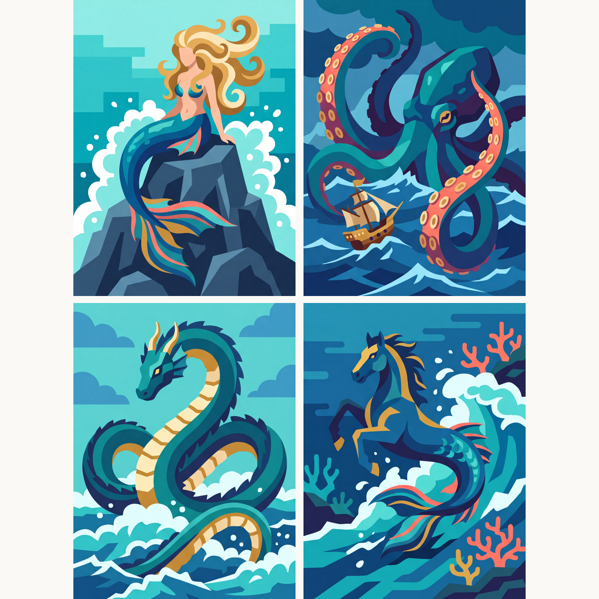 Horrific and Terrific Seas - Number Artist Paint by Numbers Kits