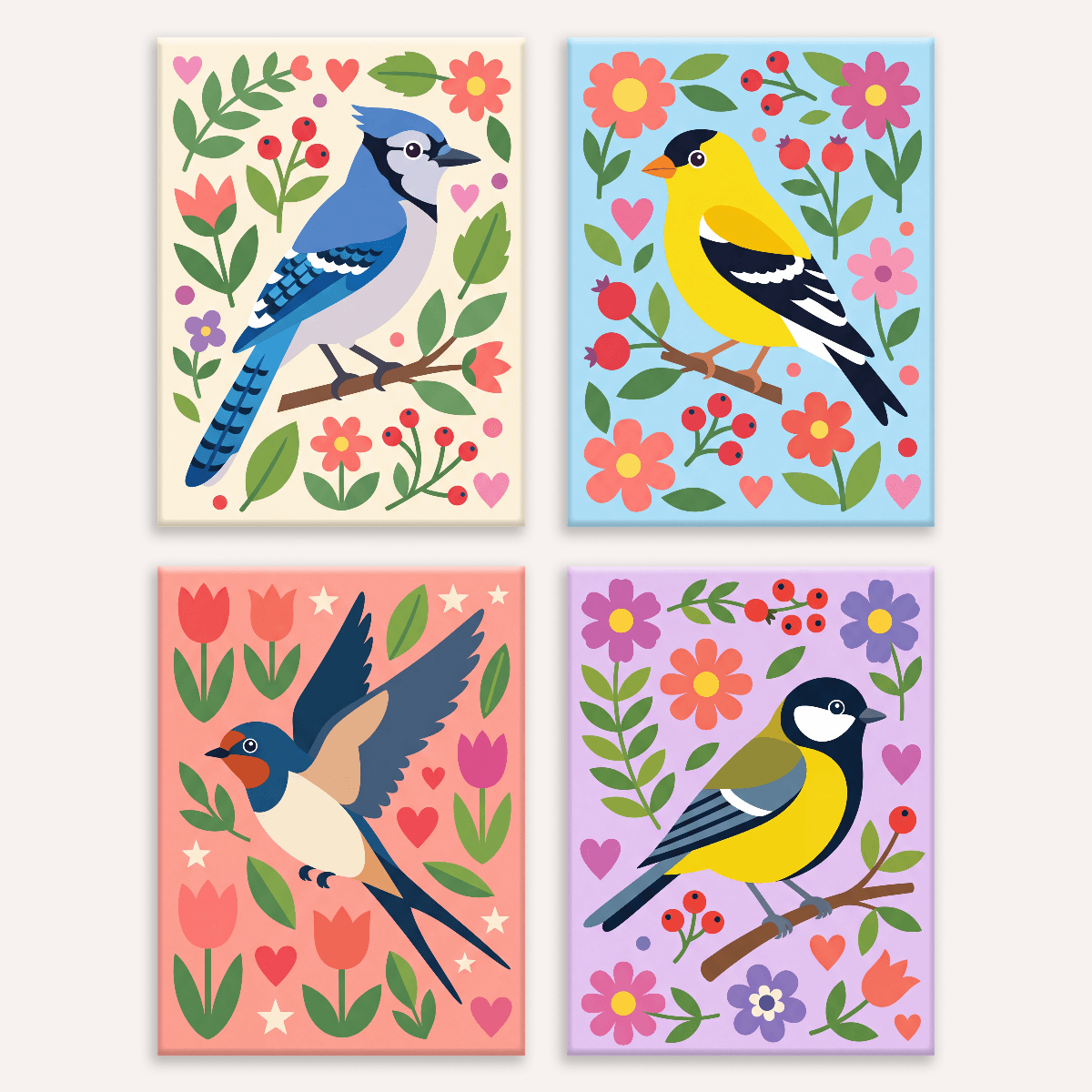 Folk Art Songbirds Vol. 2 - Number Artist Paint by Numbers Kits