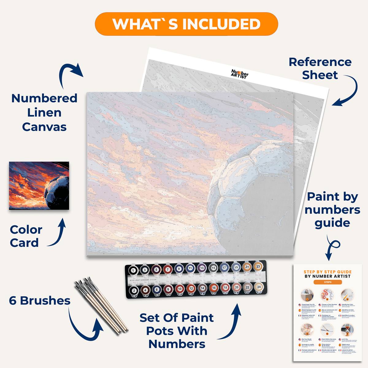 Striking Soccer Scenery - Number Artist Paint by Numbers Kits