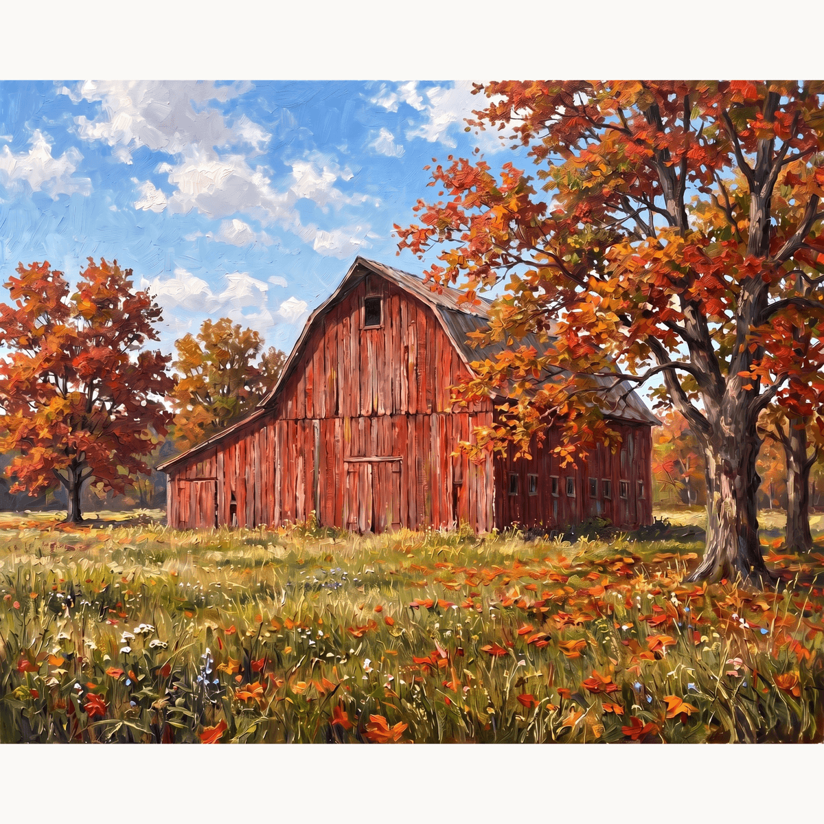 Red Barn Autumn - Number Artist Paint by Numbers Kits