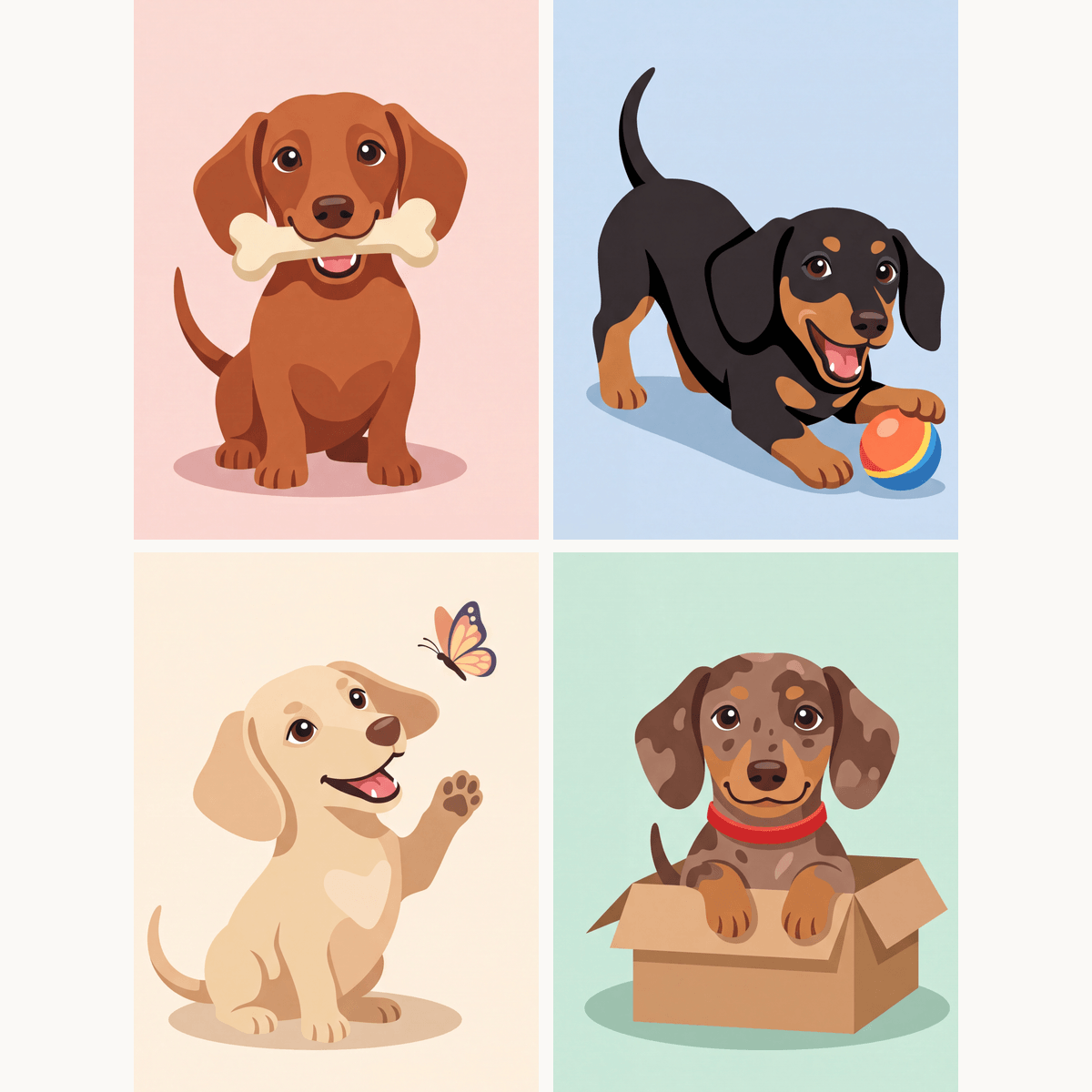 Playful Daschunds - Number Artist Paint by Numbers Kits