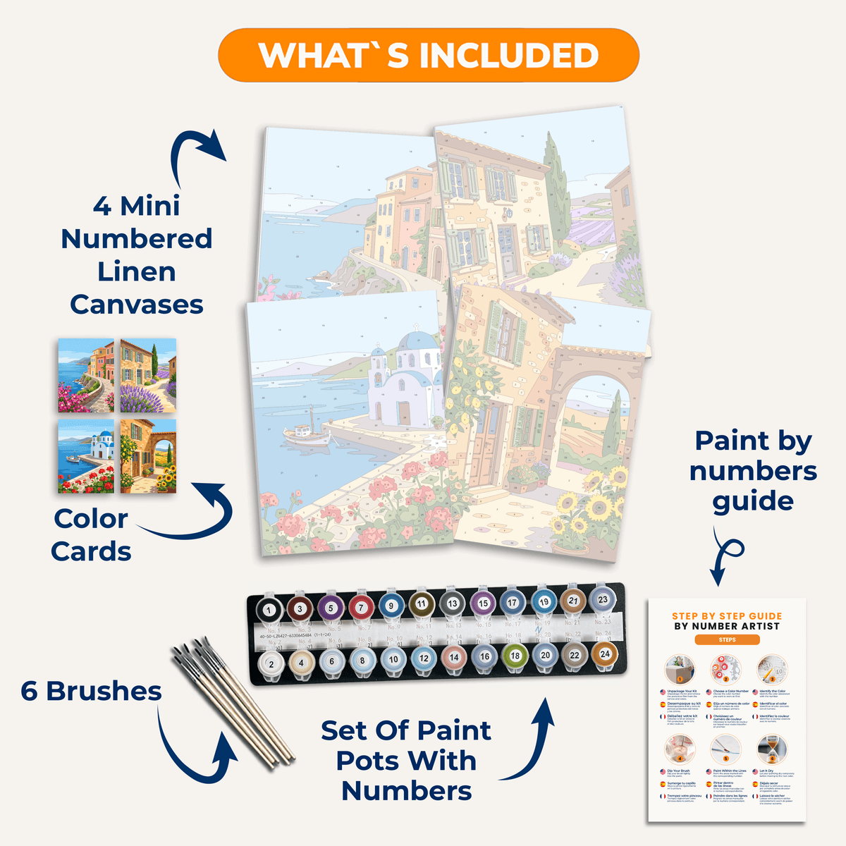Mediterranean Coastline - Number Artist Paint by Numbers Kits
