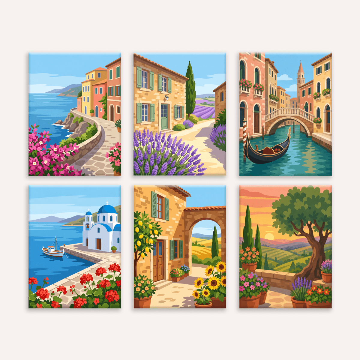 Mediterranean Coastline - Number Artist Paint by Numbers Kits