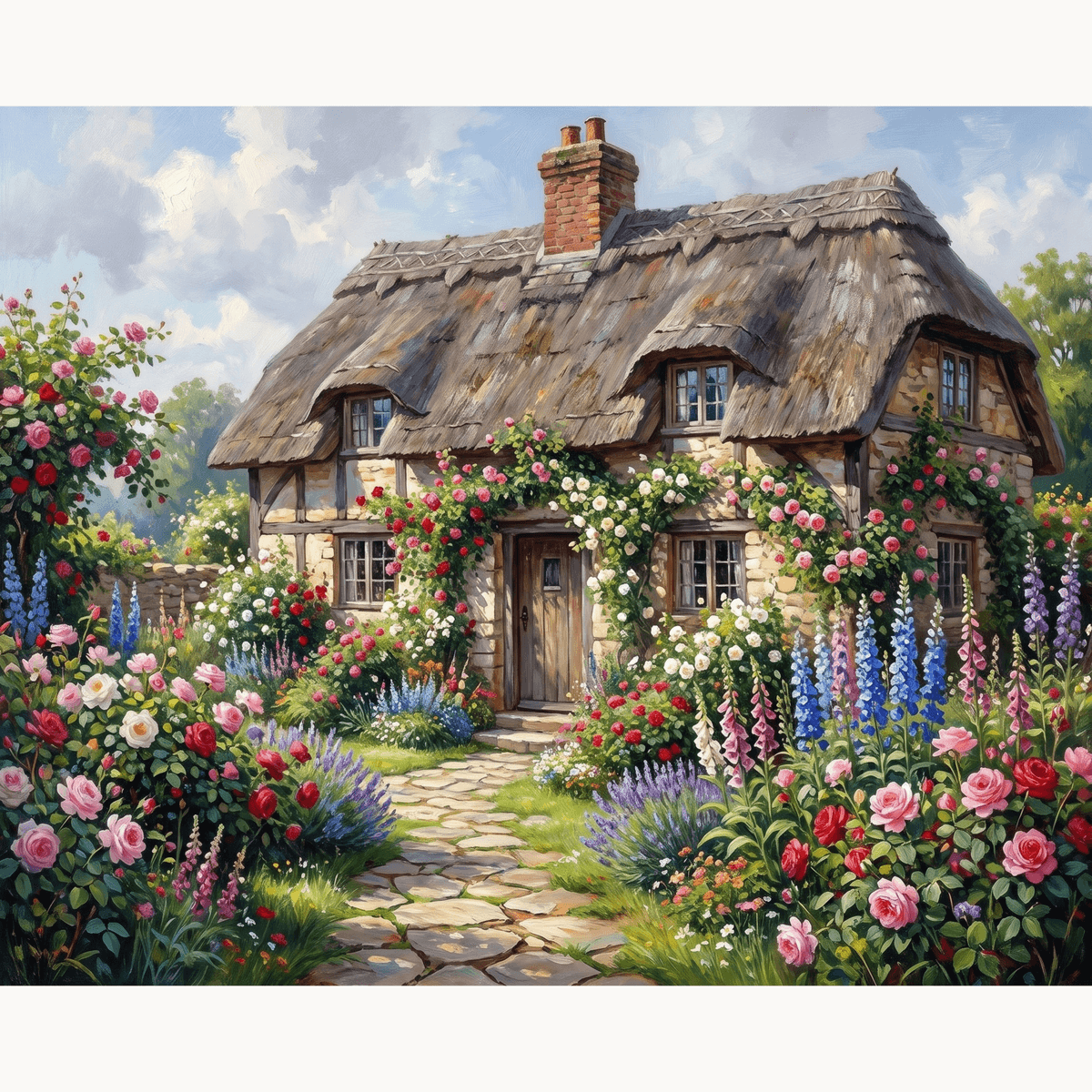 Rose Cottage - Number Artist Paint by Numbers Kits