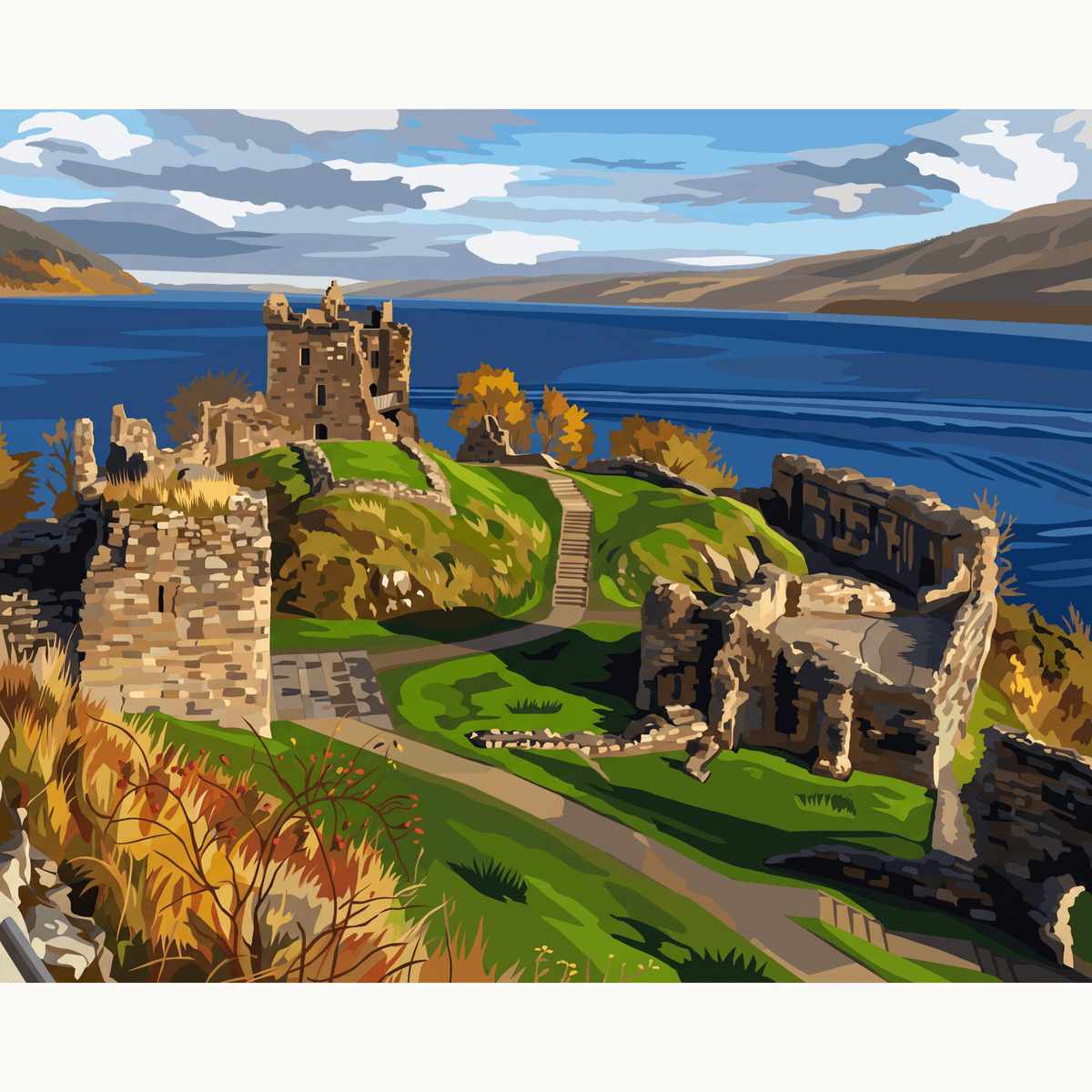 Urquhart Loch Dawn - Number Artist Paint by Numbers Kits