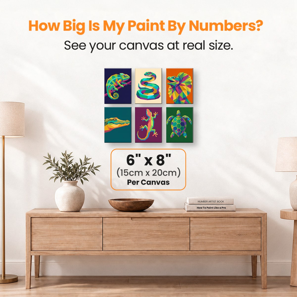 Polygonal Reptiles - Number Artist Paint by Numbers Kits