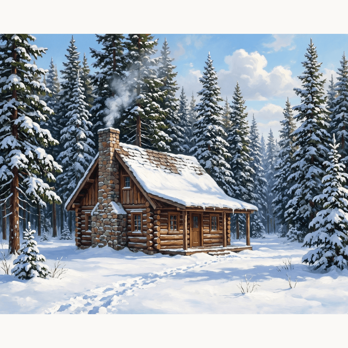 Cabin Snowfall - Number Artist Paint by Numbers Kits