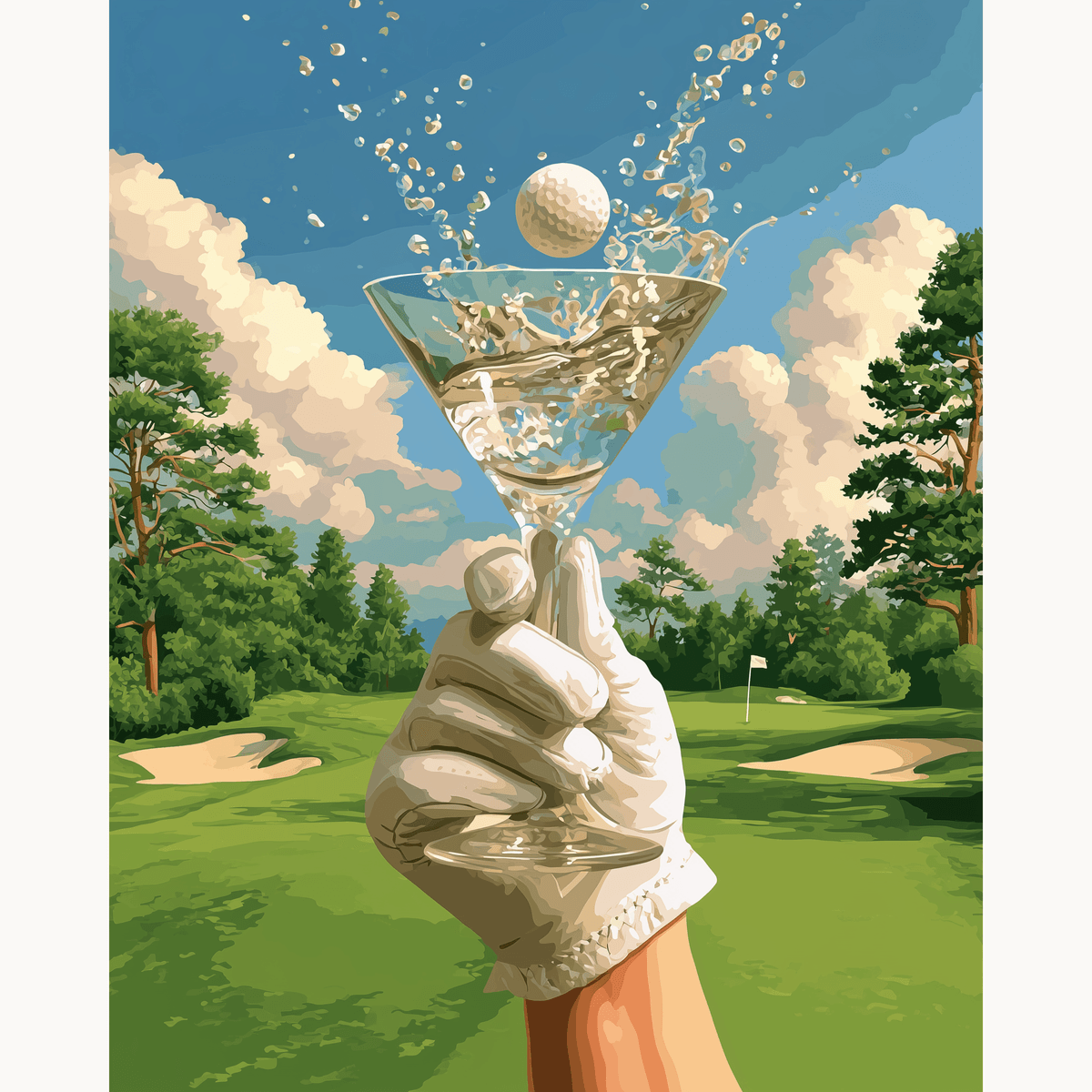 Martini Golfing - Number Artist Paint by Numbers Kits