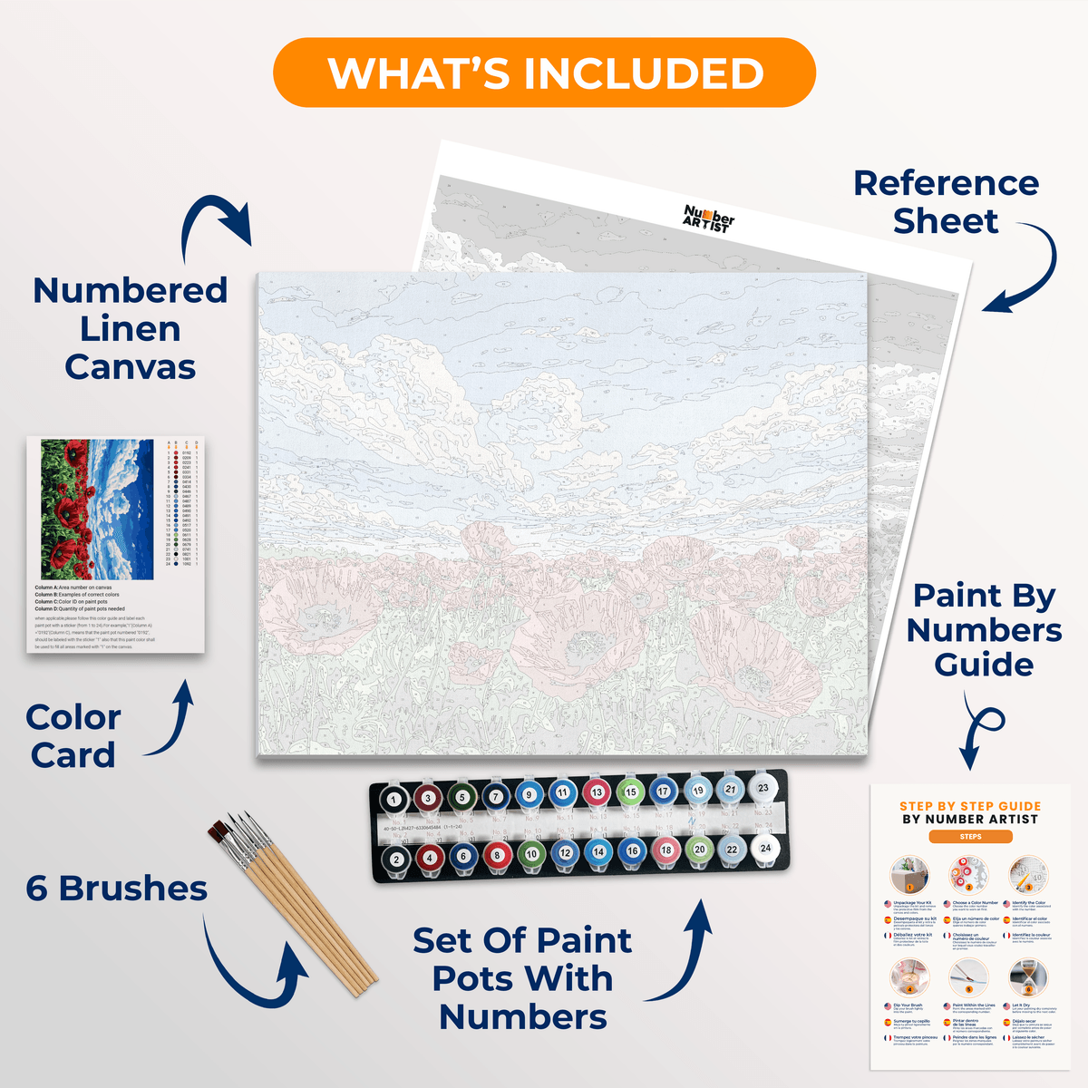 Field of Poppies - Number Artist Paint by Numbers Kits