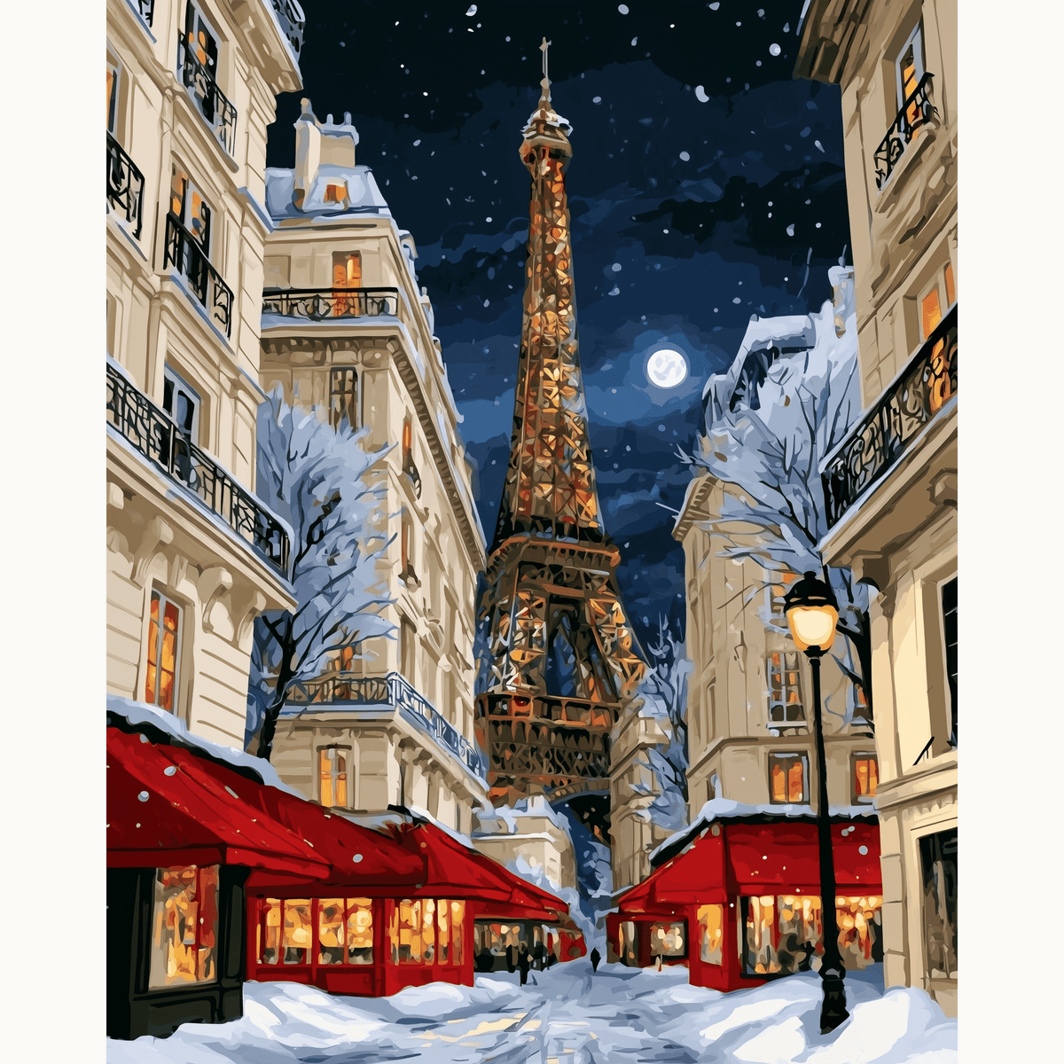 Snowy Paris - Number Artist Paint by Numbers Kits